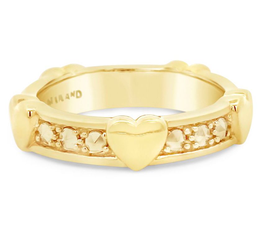 Dallas Prince 14K Gold Clad Marcasite Unity Hearts Ring