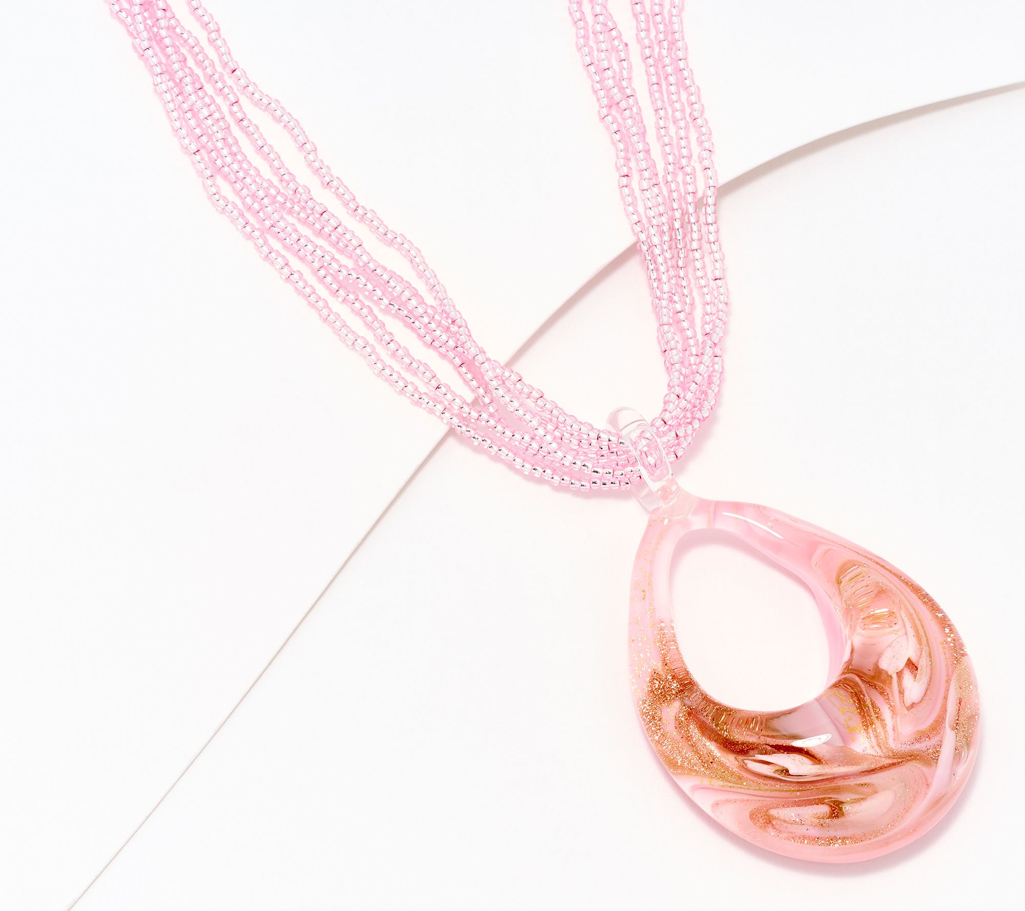 "As Is" David Markstein Murano Glass Pendant w/Multi Strand Necklace