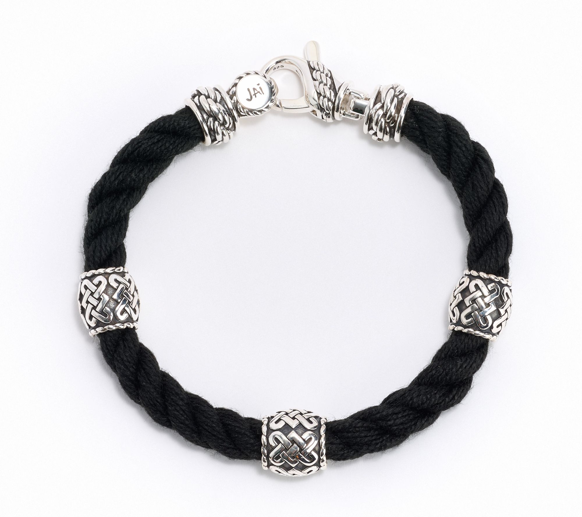 JAI Ireland Sterling Silver Sailors Knot Station Cara Rope Bracelet