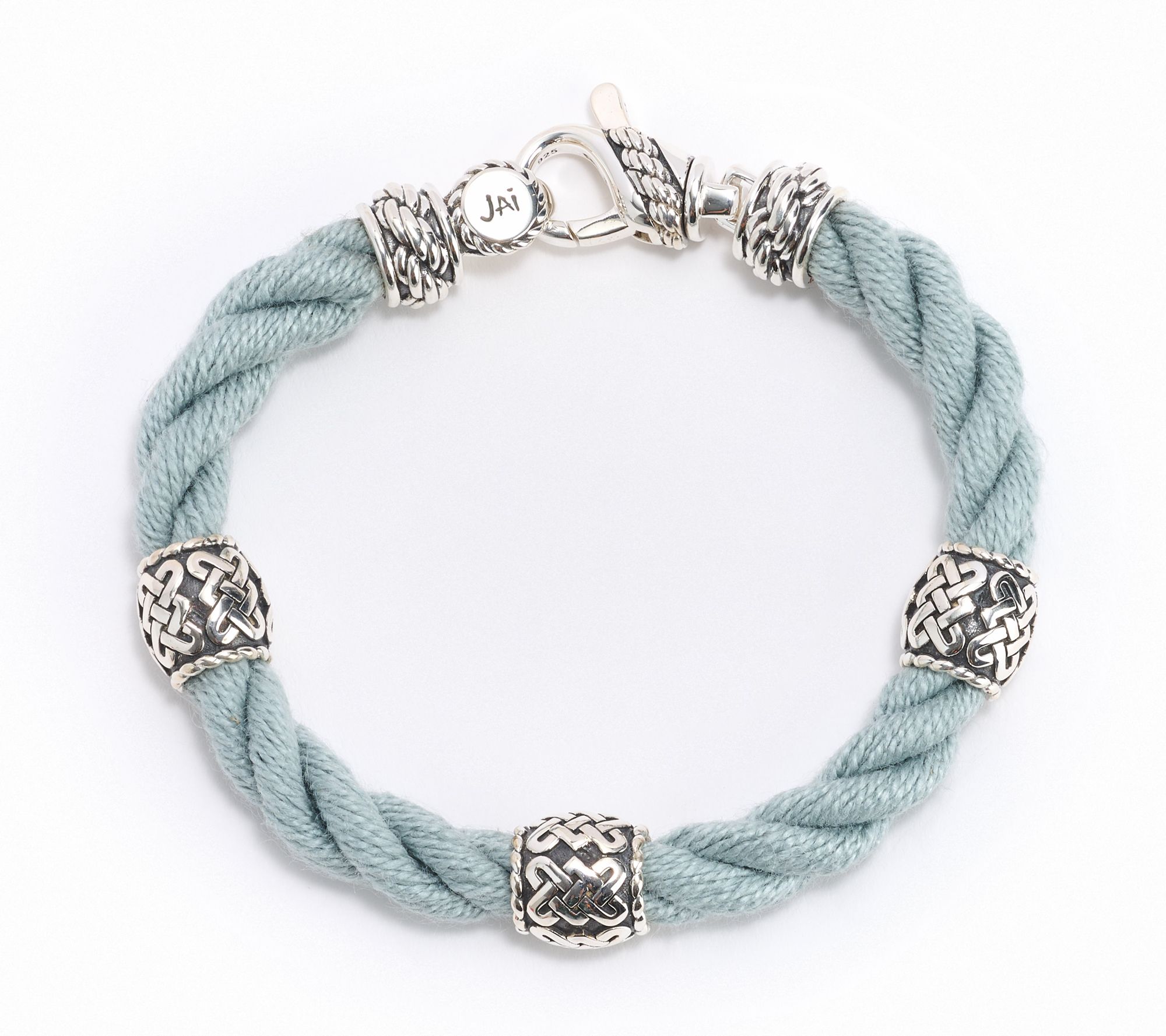 JAI Ireland Sterling Silver Sailors Knot Station Cara Rope Bracelet