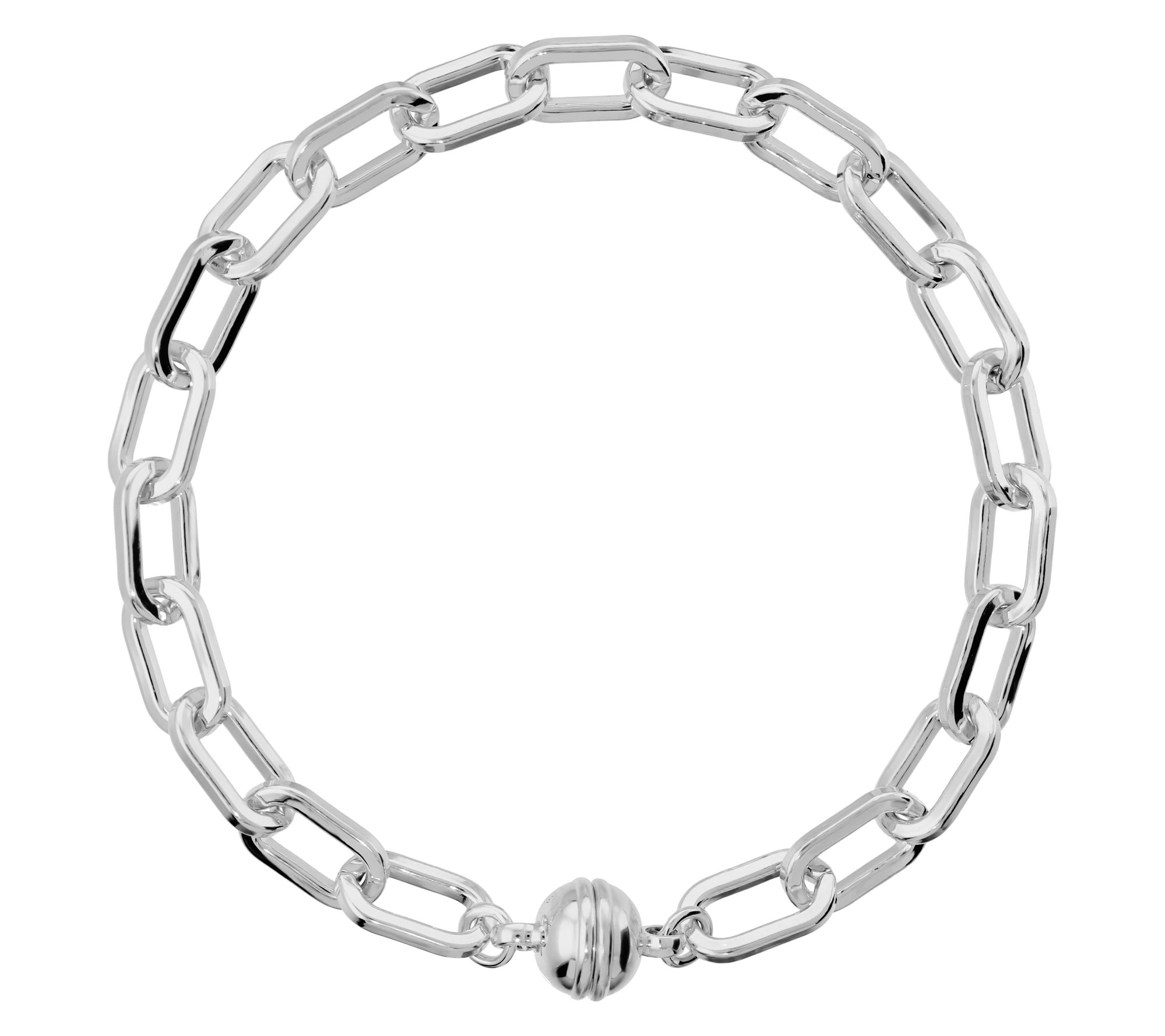 Bronzo Italia Elongated Oval Chain Bracelet w/Magnet Closure