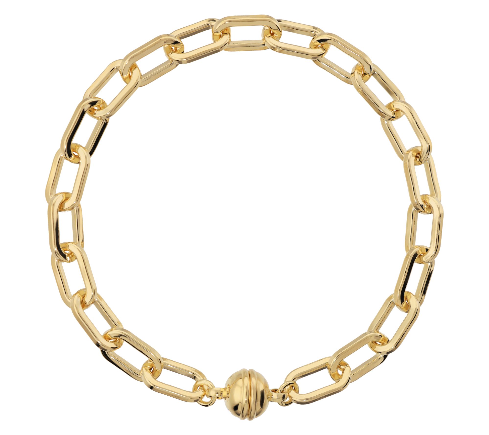 Bronzo Italia Elongated Oval Chain Bracelet w/Magnet Closure