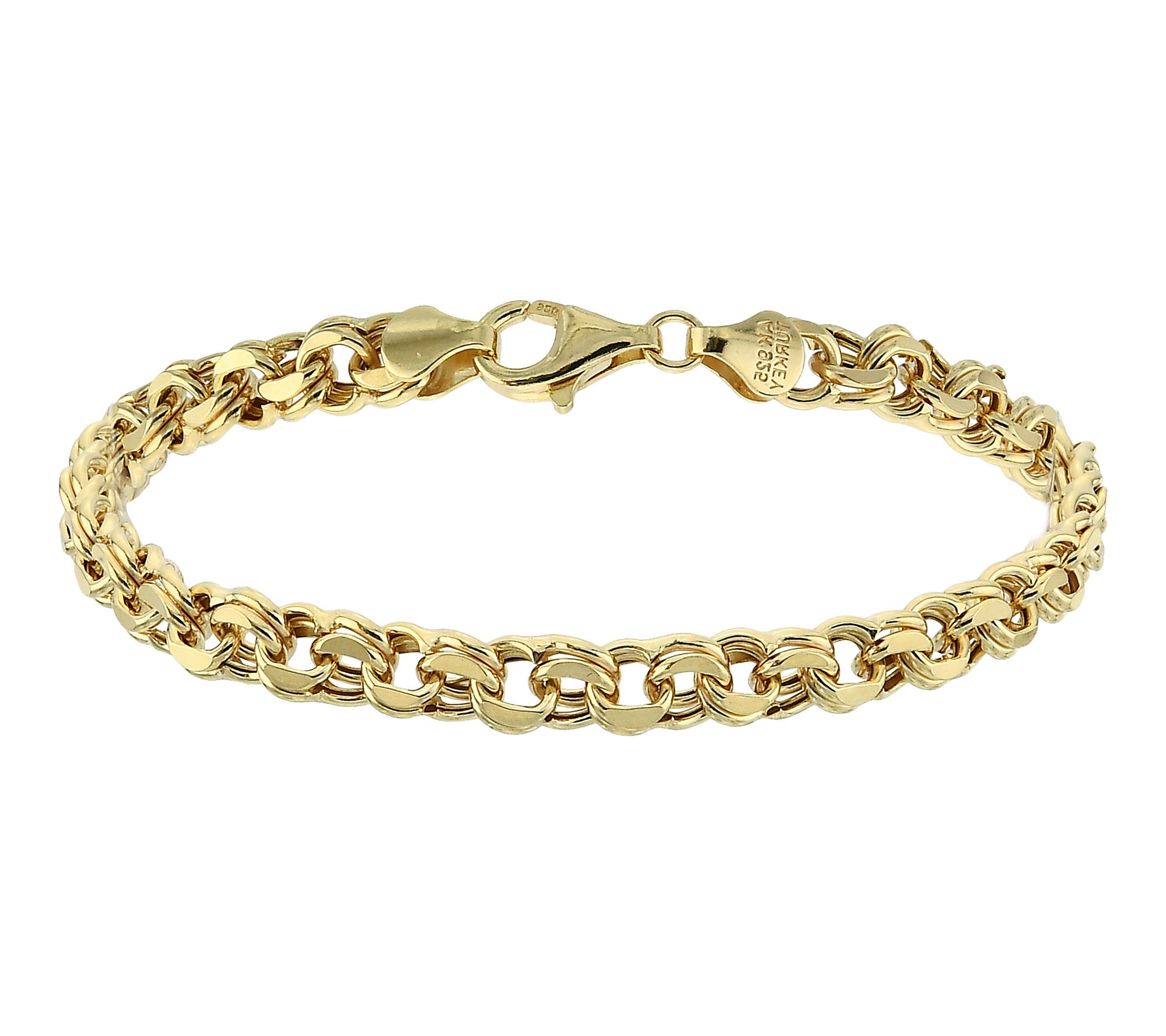 Silver Style 6mm Diamond Cut Rolo Link Bracelet, Sterling