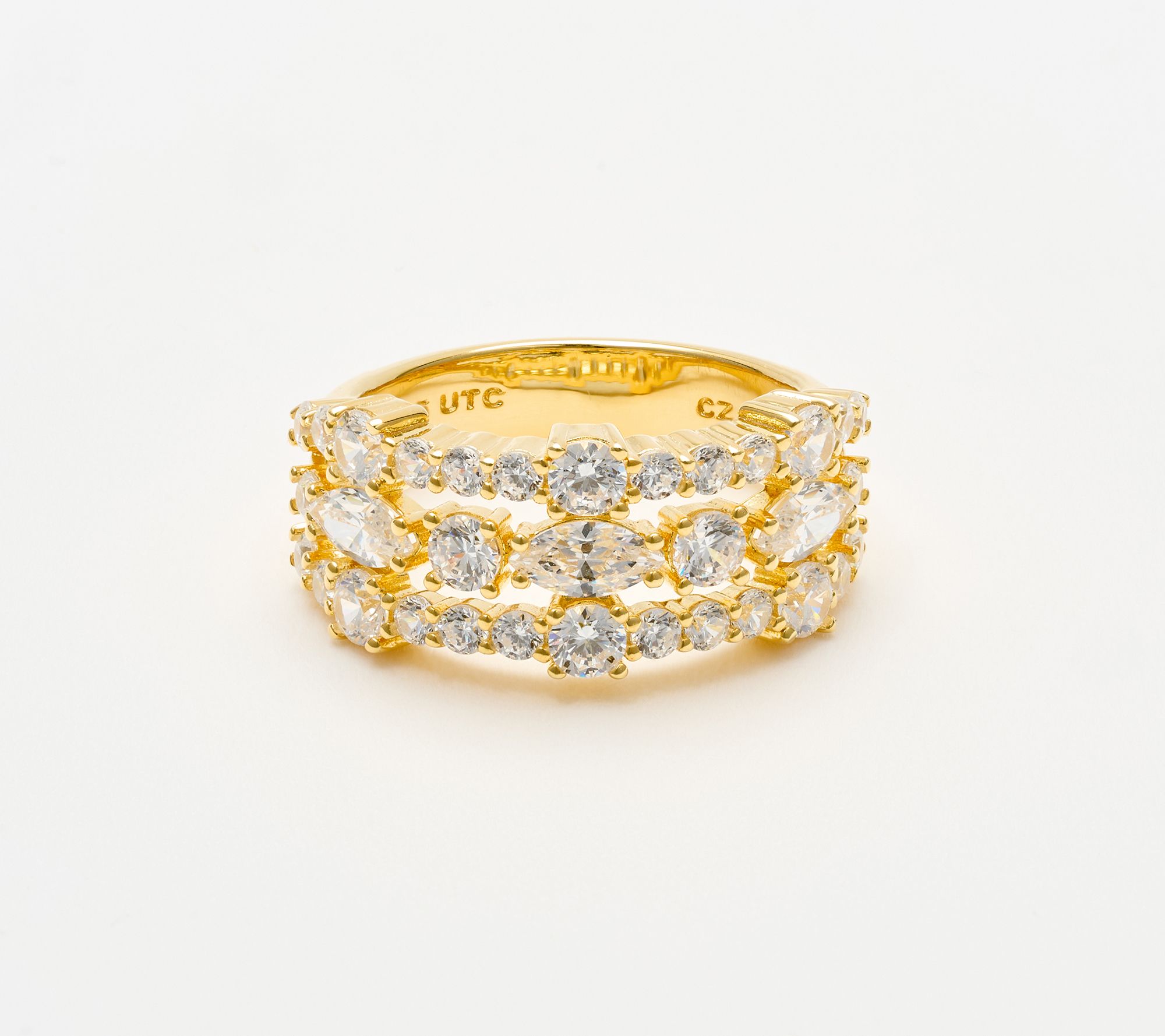 Diamonique x Kathy Levine Multi-Shape Potpourri Band Ring, Sterling