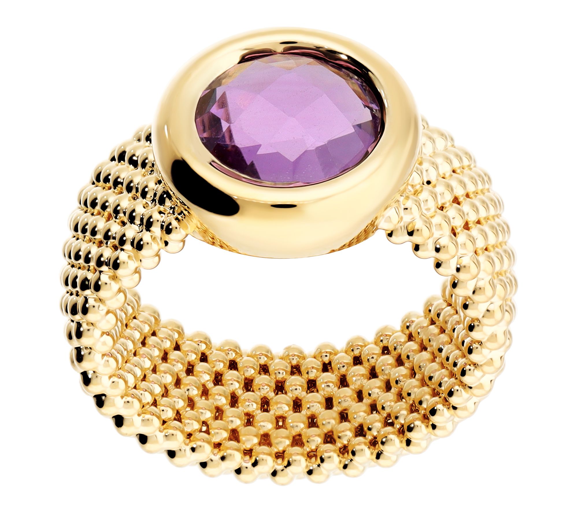 Bellaoro Amethyst Ring, 14K Gold Over Resin