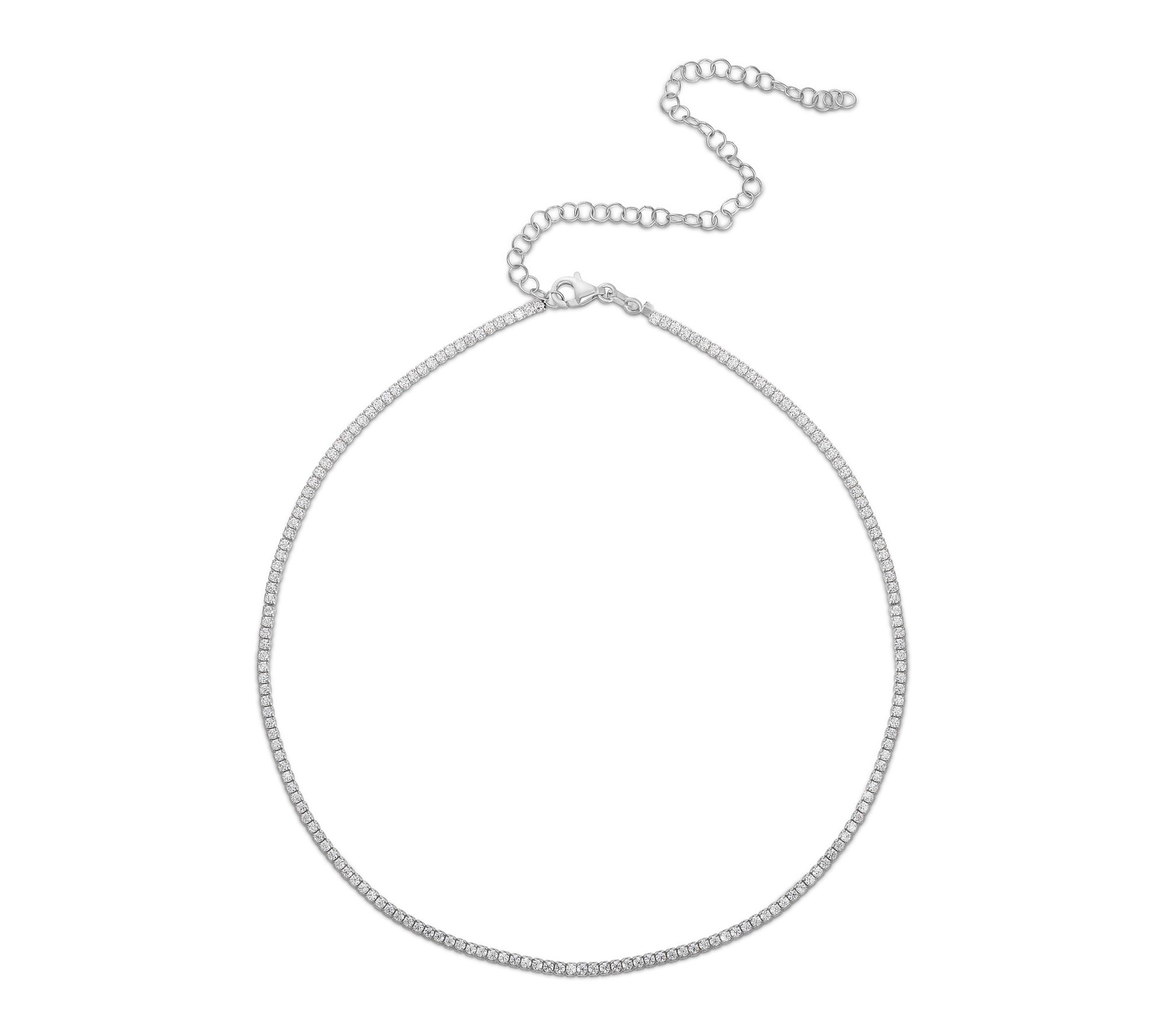 Sterlina Silver Tennis Choker Necklace, Sterling