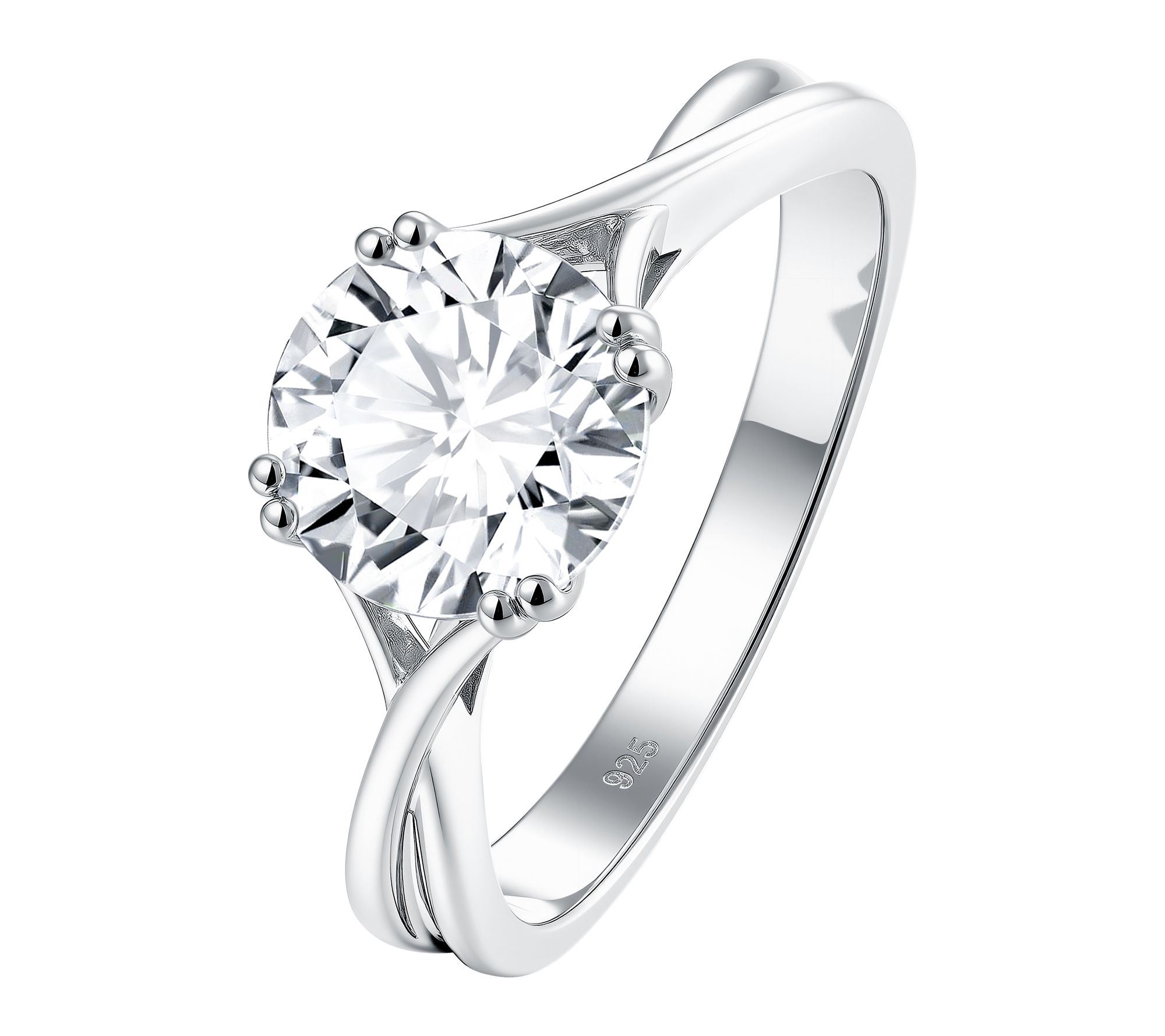 Moissanite Luxe Solitaire Ring, Sterling Silver