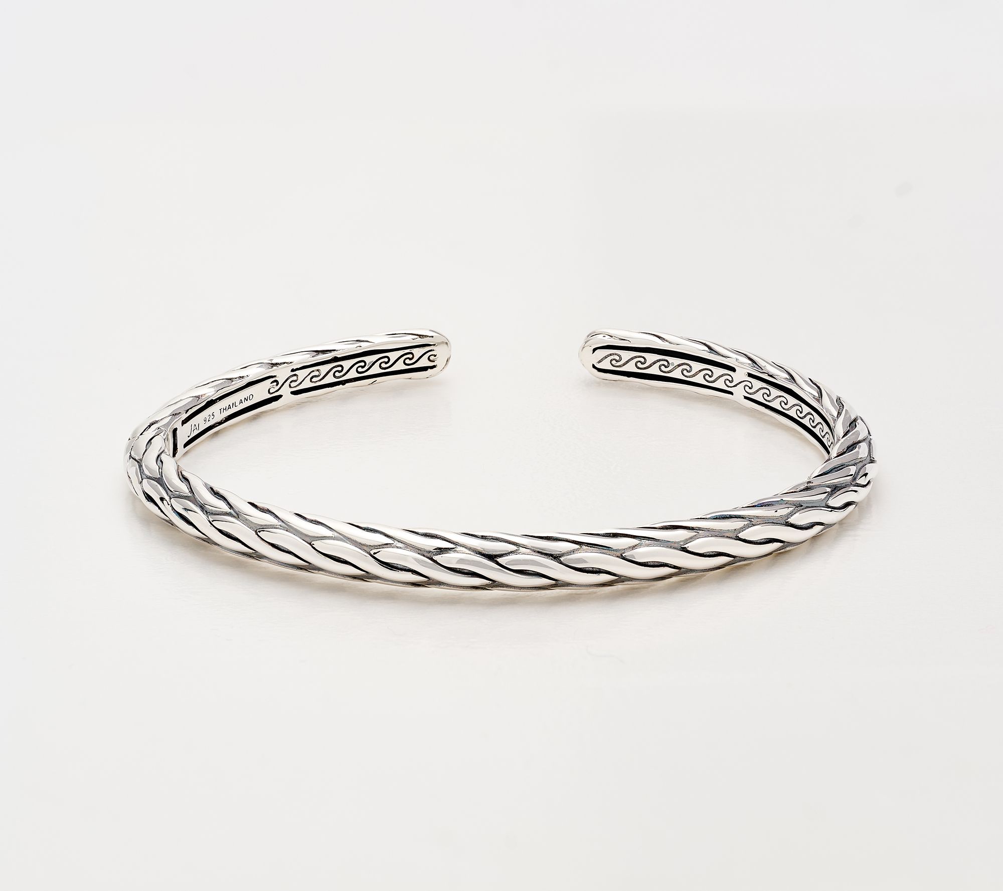 JAI Ireland Sterling Silver 5mm Textured Cuff, 16.7g