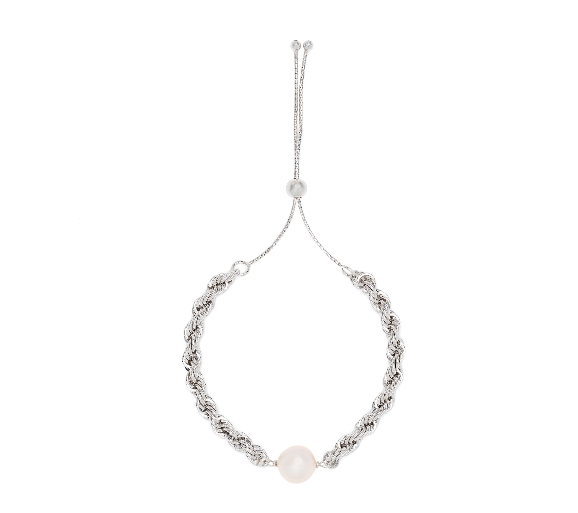 Honora Cultured Pearl Rope Chain Bolo Bracelet, Bronze