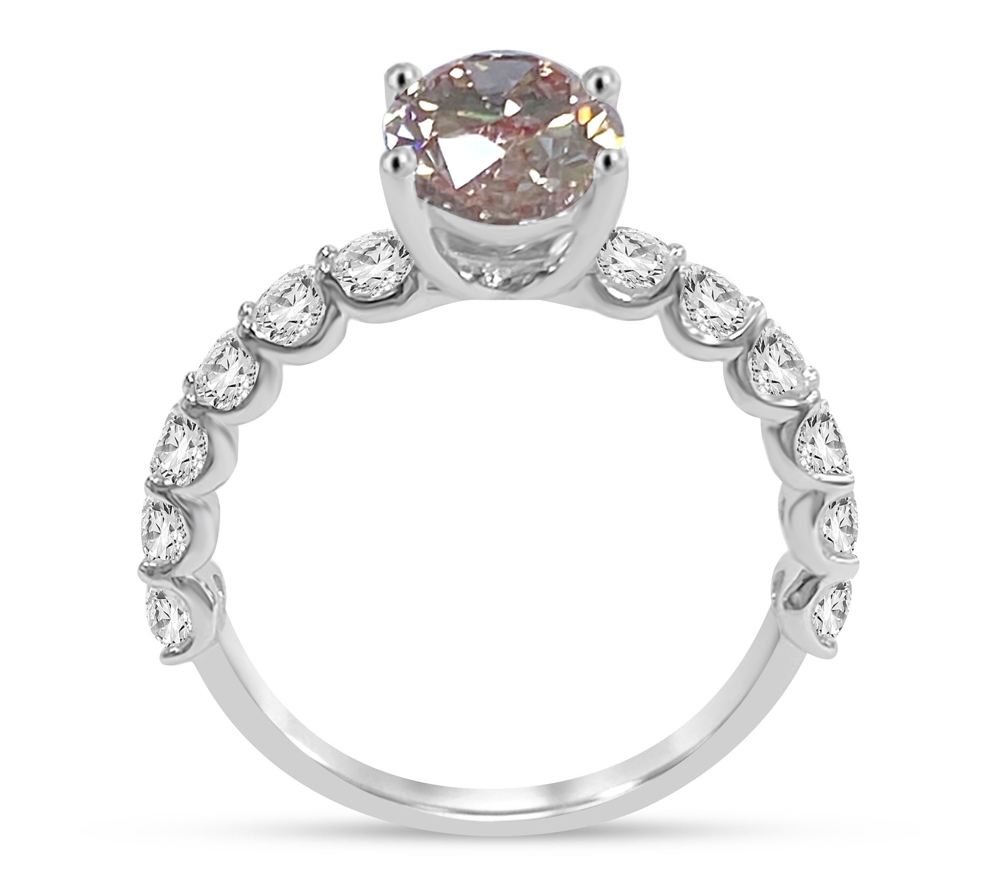 Fire Light 3.00 cttw Pink Lab Grown Diamond Ring, 14K Gold