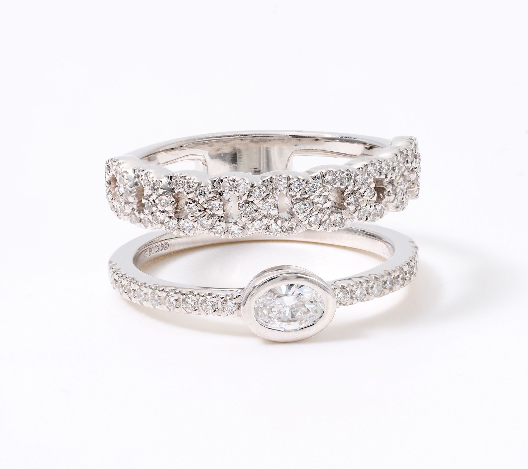 Smiling Rocks Lab Grown Diamonds 0.63 cttw Ring, 14k White Gold