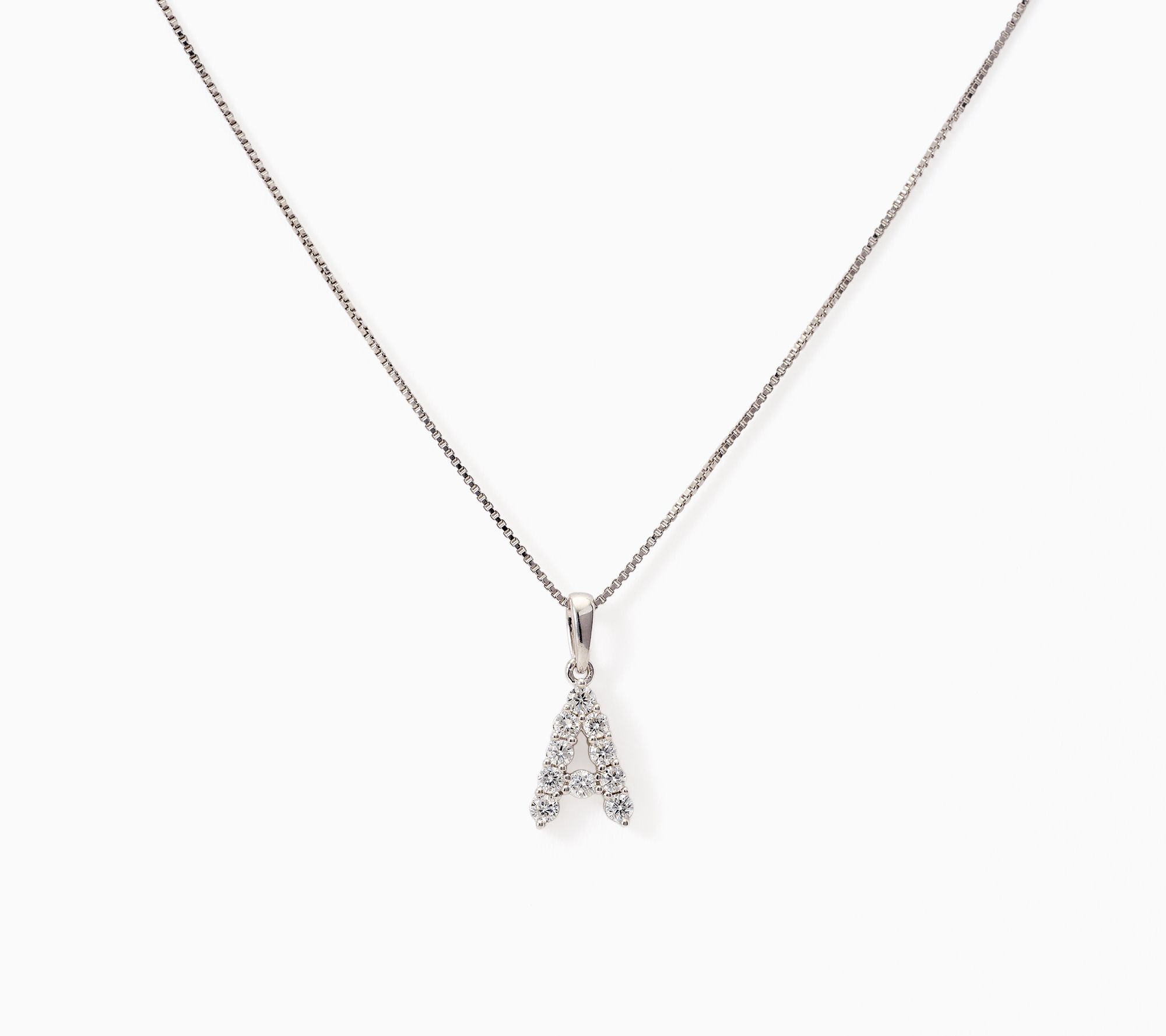 Fire Light Lab Grown Diamond 0.30 cttw Initial Pendant Silver