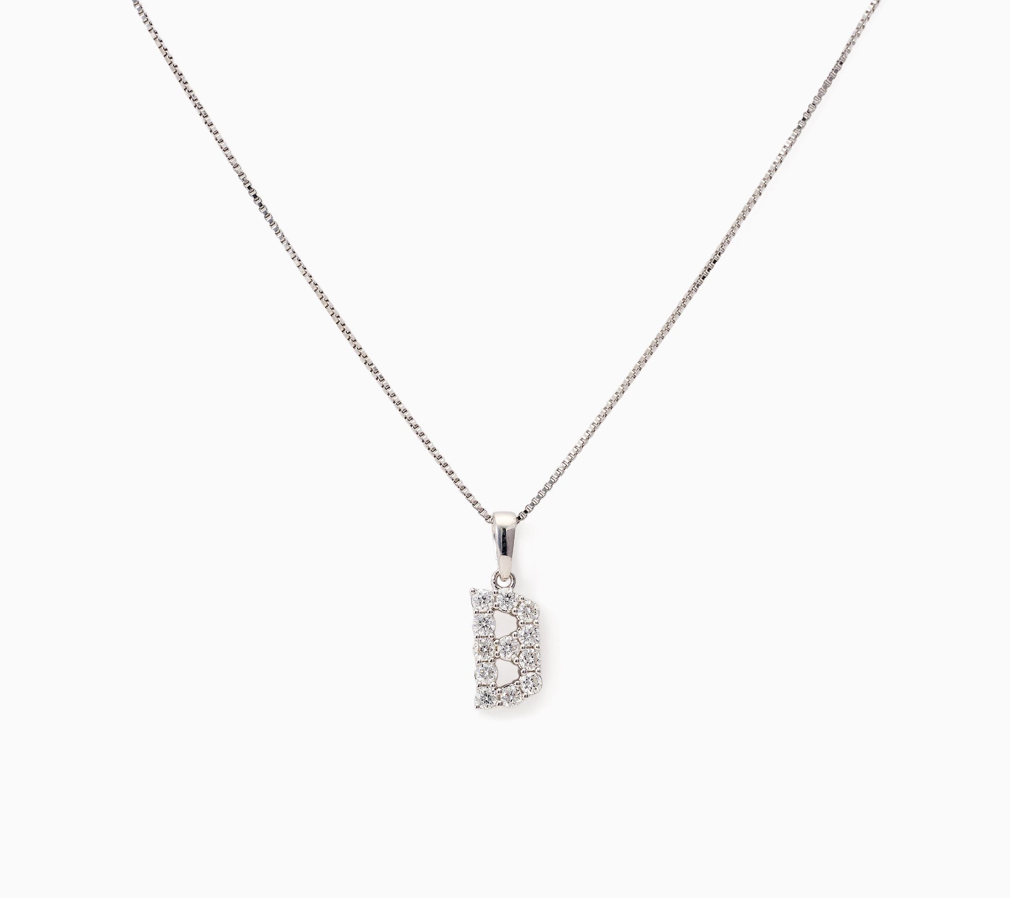 Fire Light Lab Grown Diamond 0.30 cttw Initial Pendant Silver