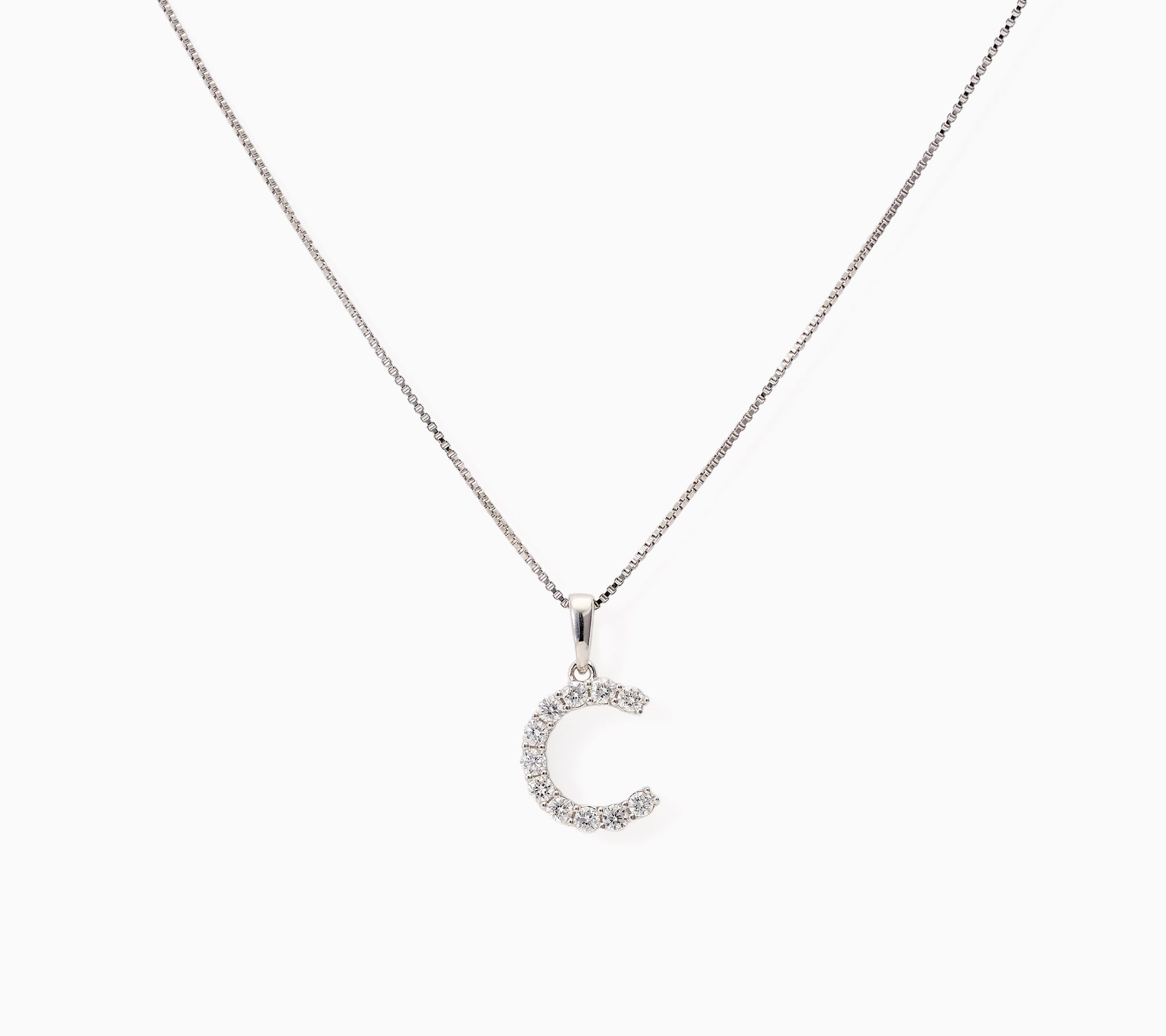Fire Light Lab Grown Diamond 0.30 cttw Initial Pendant Silver