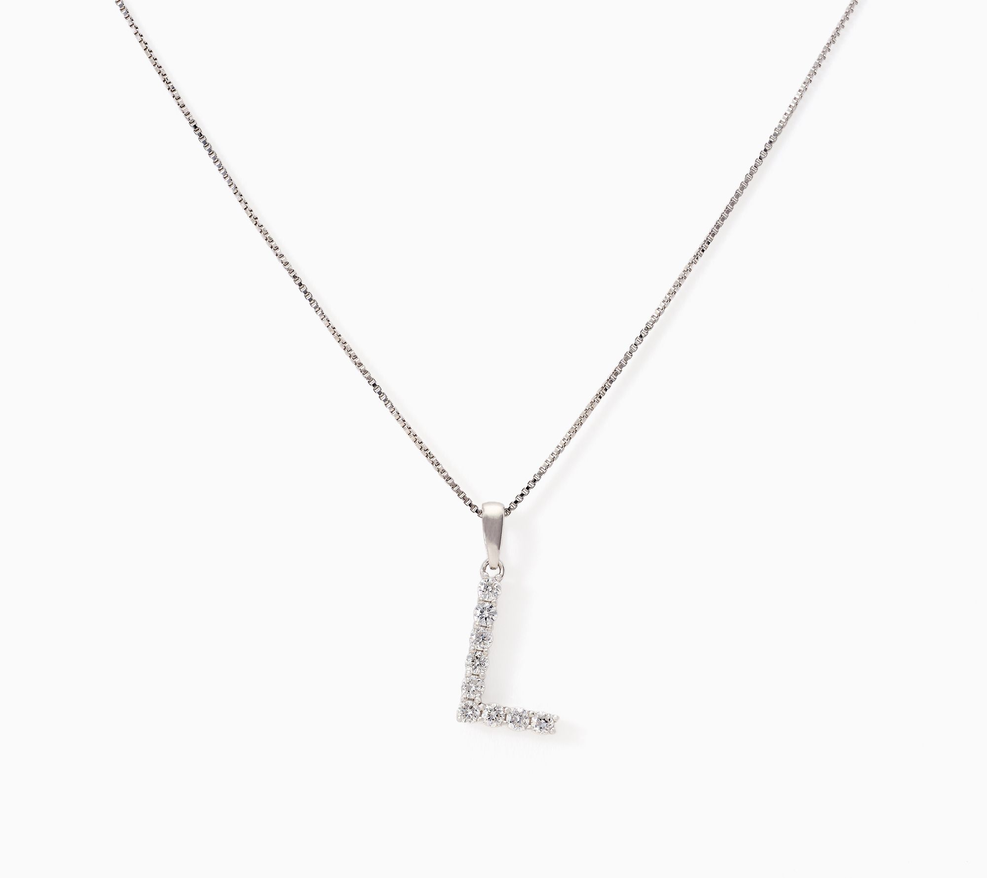 Fire Light Lab Grown Diamond 0.30 cttw Initial Pendant Silver