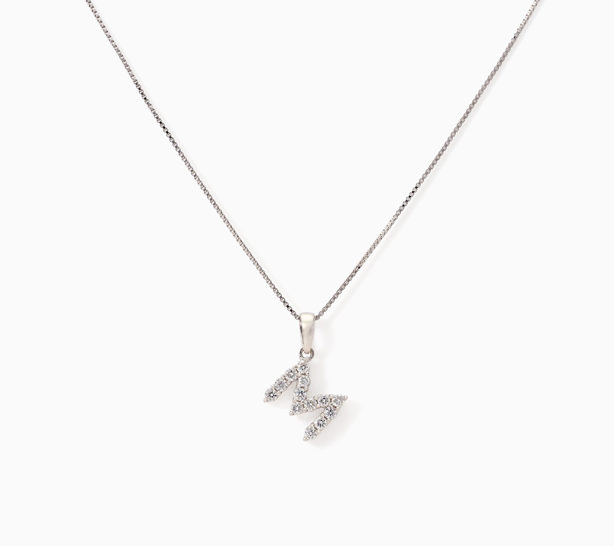 Fire Light Lab Grown Diamond 0.30 cttw Initial Pendant Silver