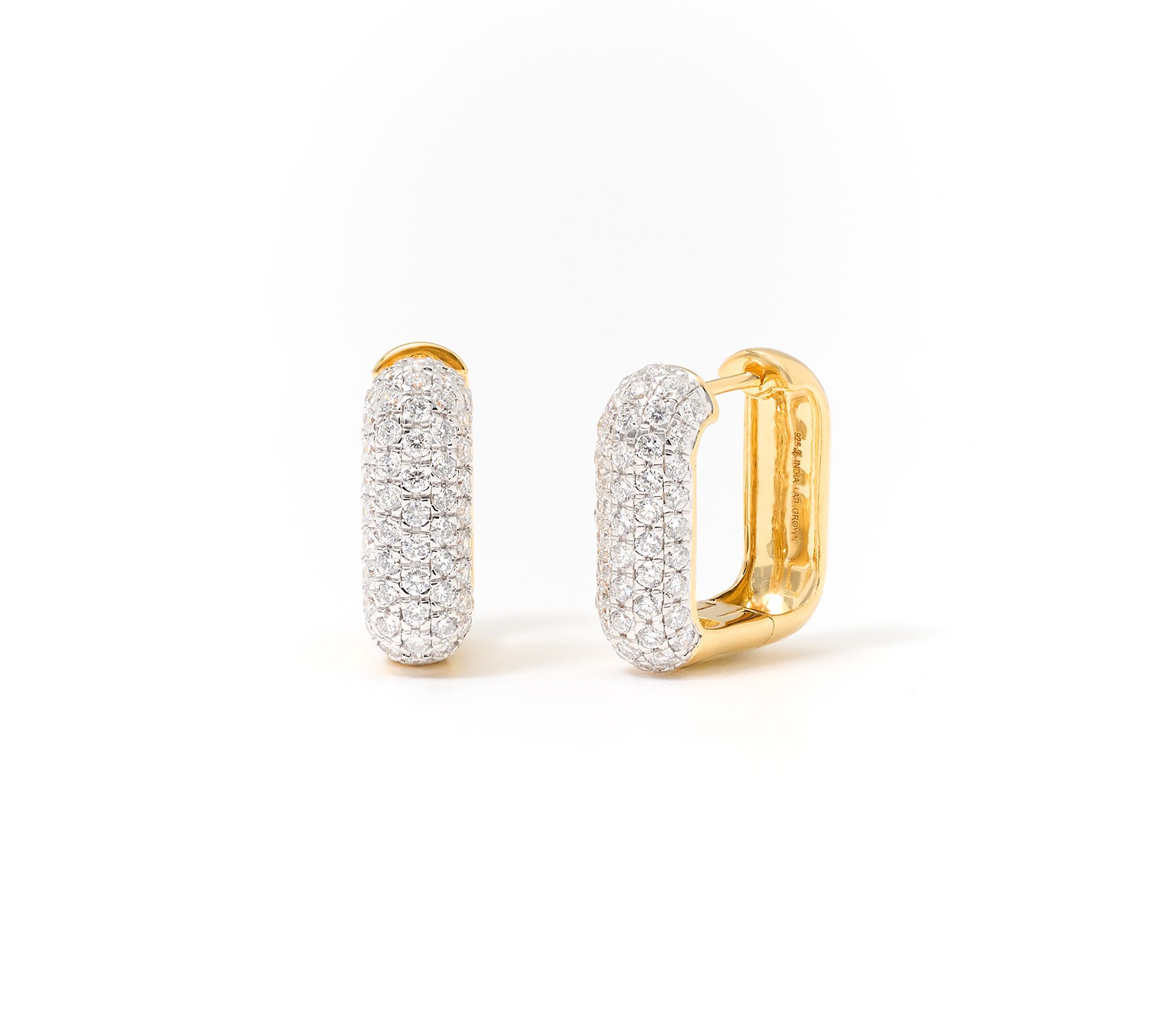 Fire Light Lab Grown Diamonds 1 cttw Square Huggie Hoops, Sterling