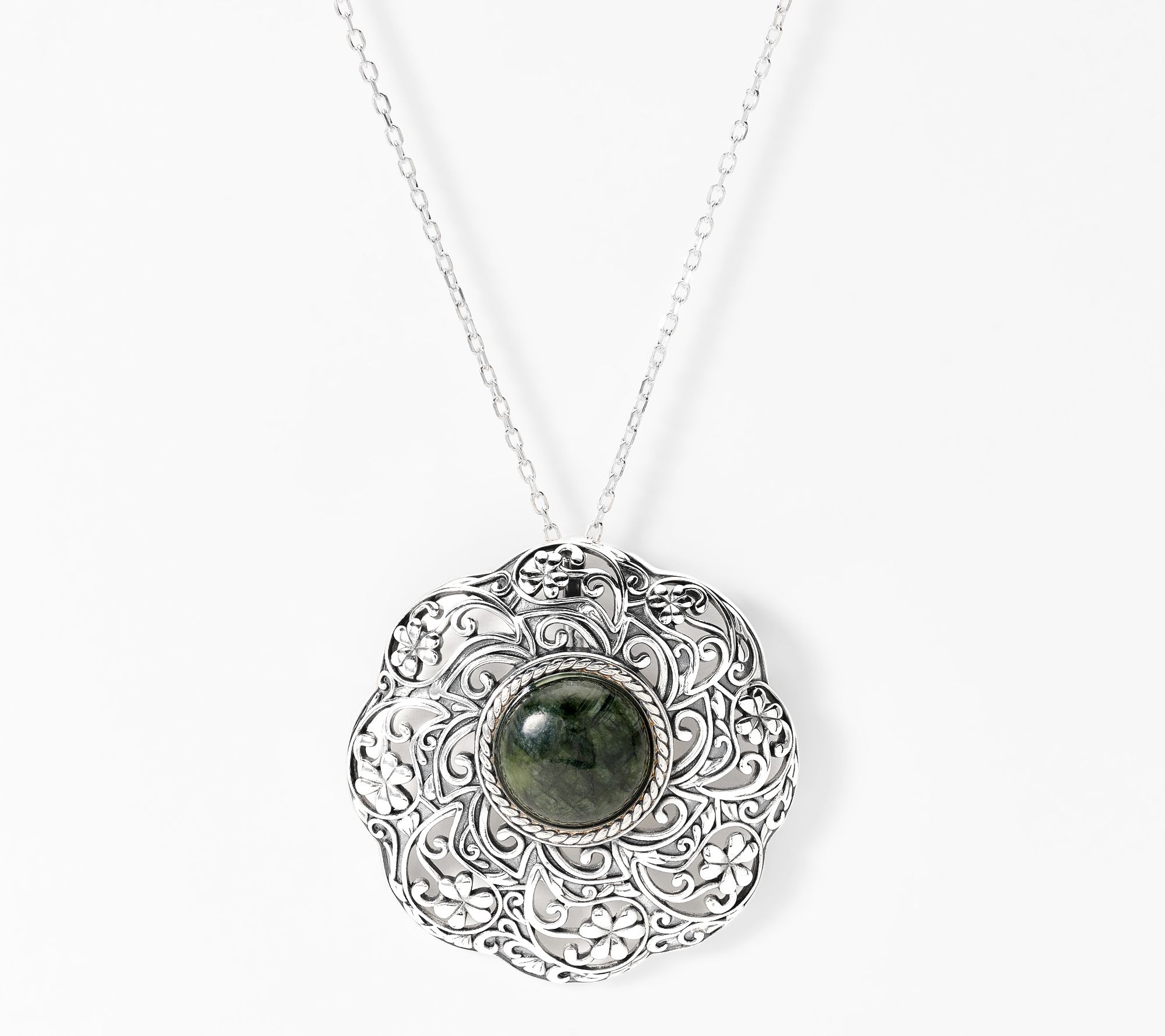 "As Is " Connemara Marble Sterling Silver Vintage Pendant
