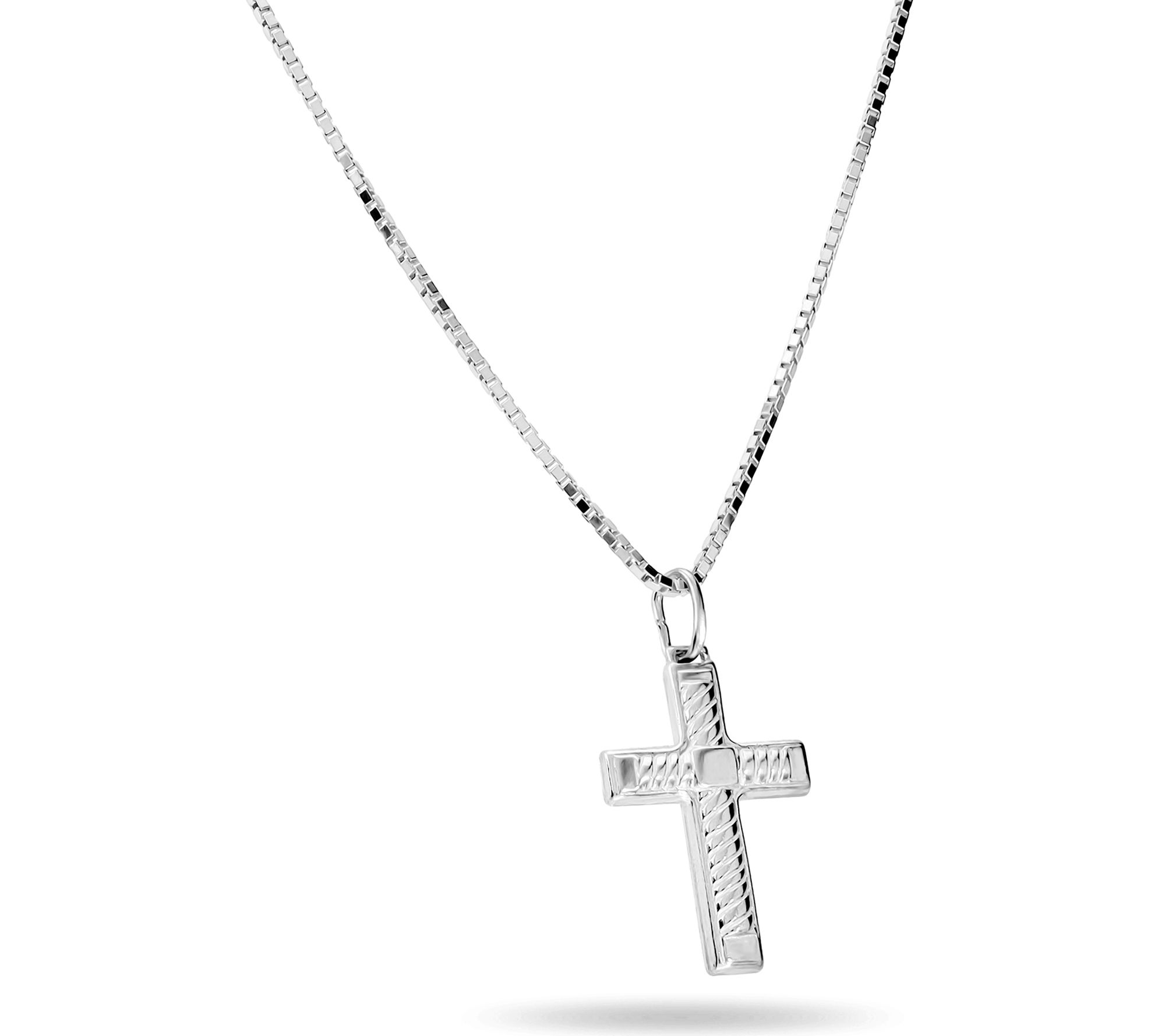 Italian Silver Cross Pendant with Necklace