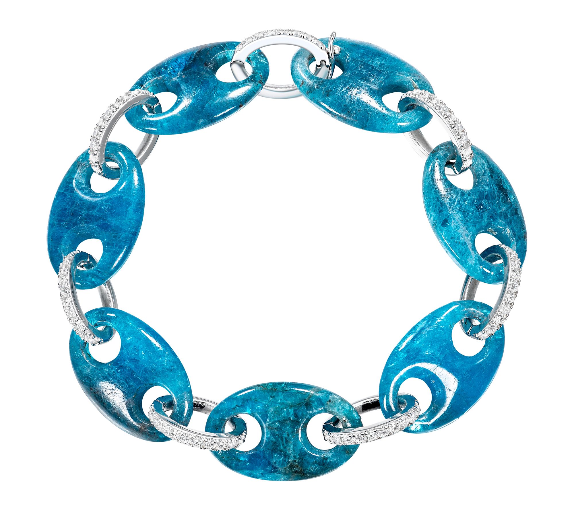 Affinity Gems Multicolor Gemstone Link Bracelet, Sterling Silve