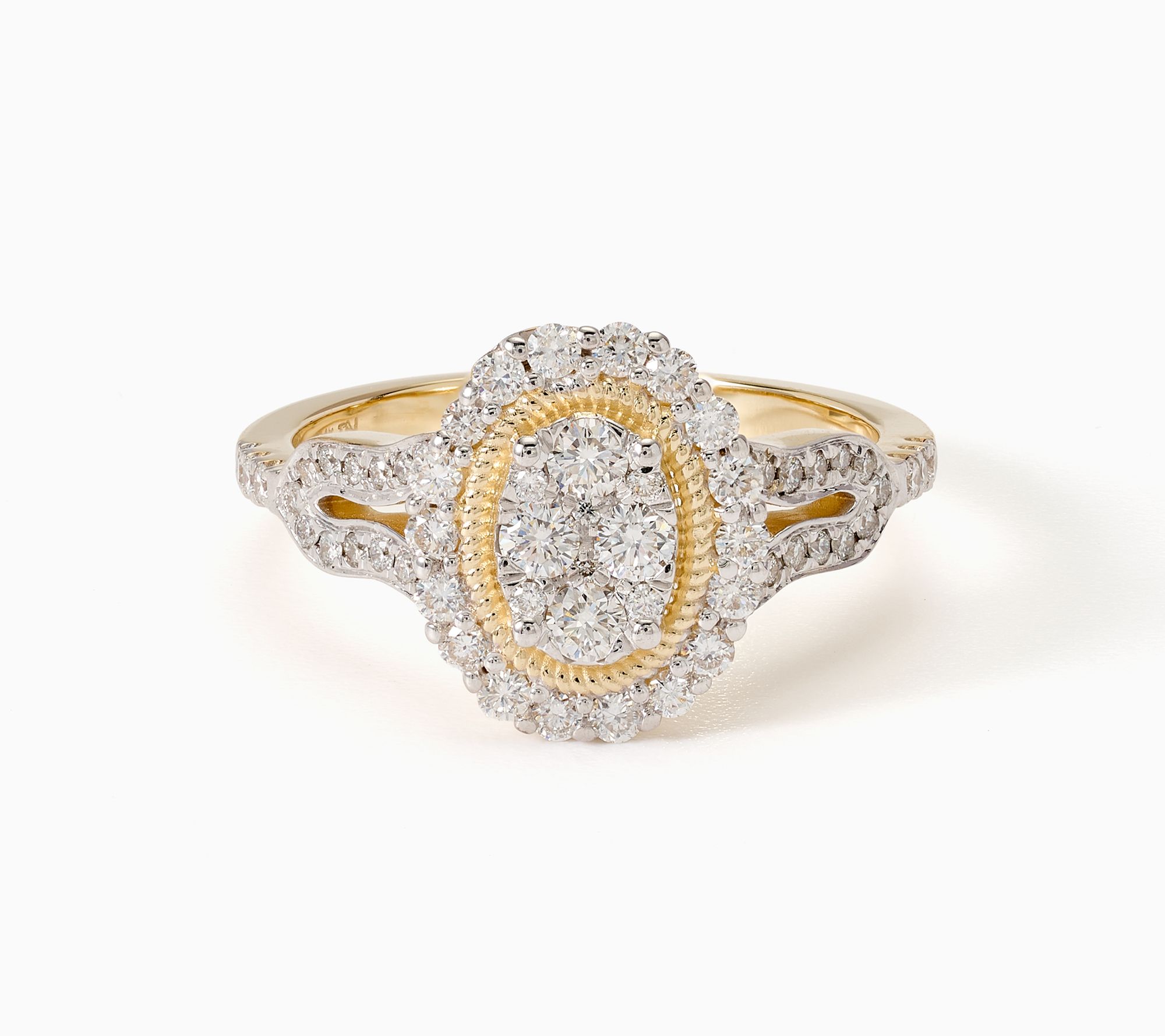 Kallati Diamond Ring, 14K White or Yellow Gold