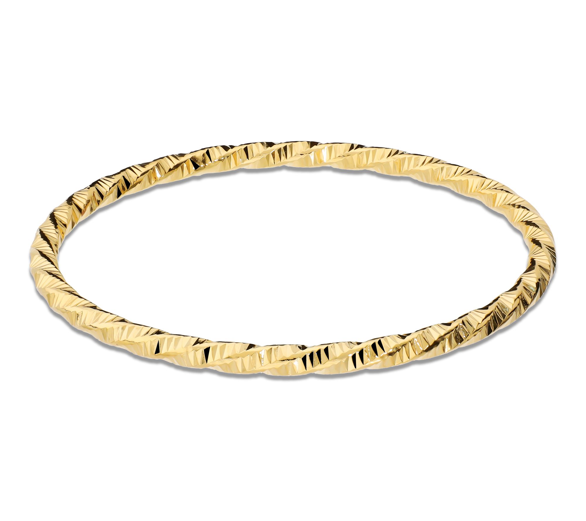 Bronzo Italia 4mm Twisted Tube Slip On Bangle