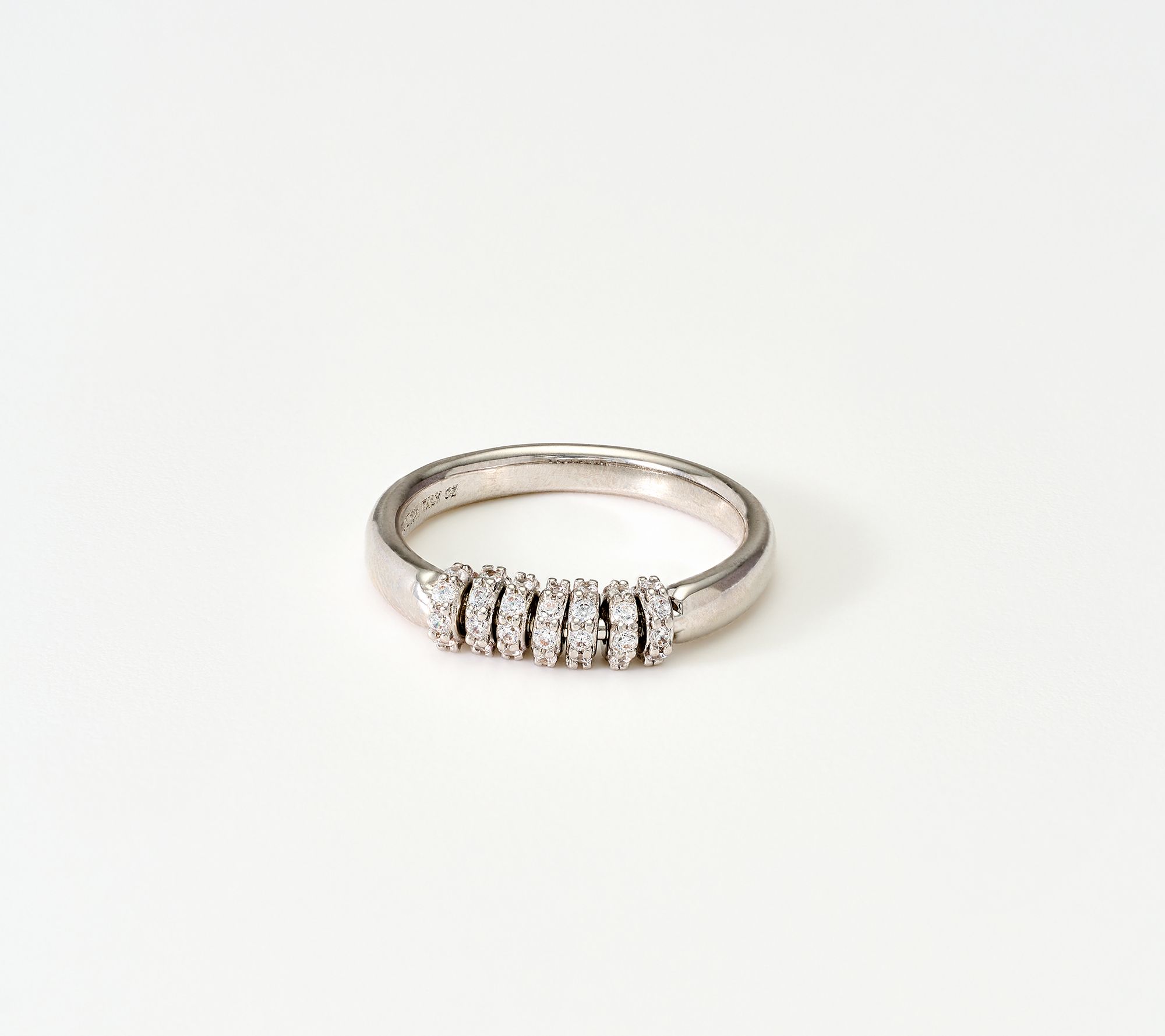 Diamonique Italia Clear Rolling Ring, Bronze