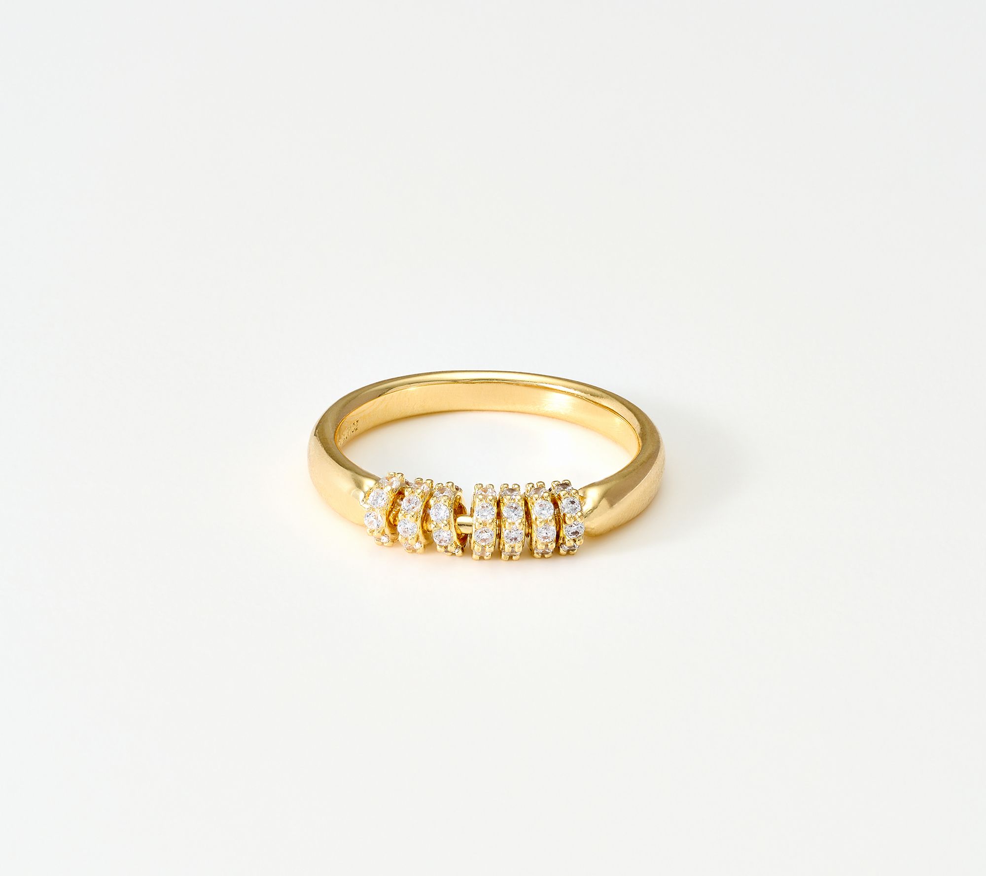 Diamonique Italia Clear Rolling Ring, Bronze