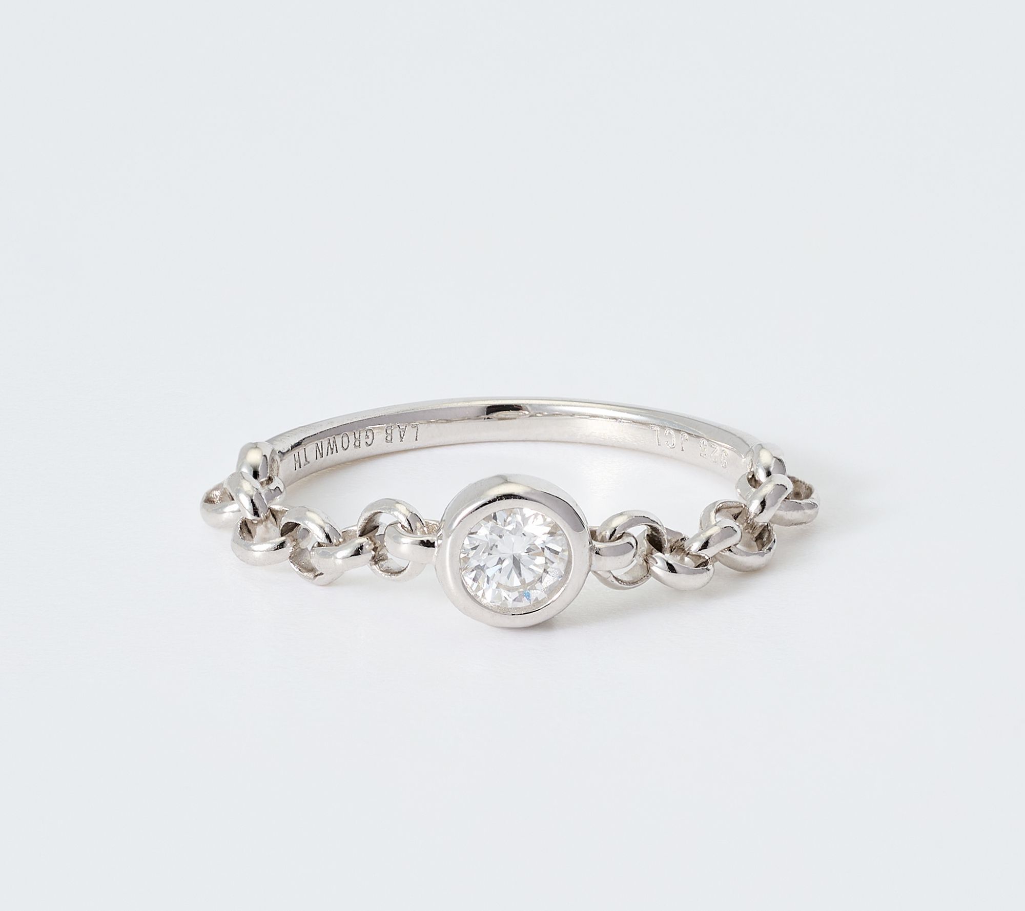 Fire Light Lab Grown Diamonds 0.25 cttw Flexi Chain Band Ring, Sterling