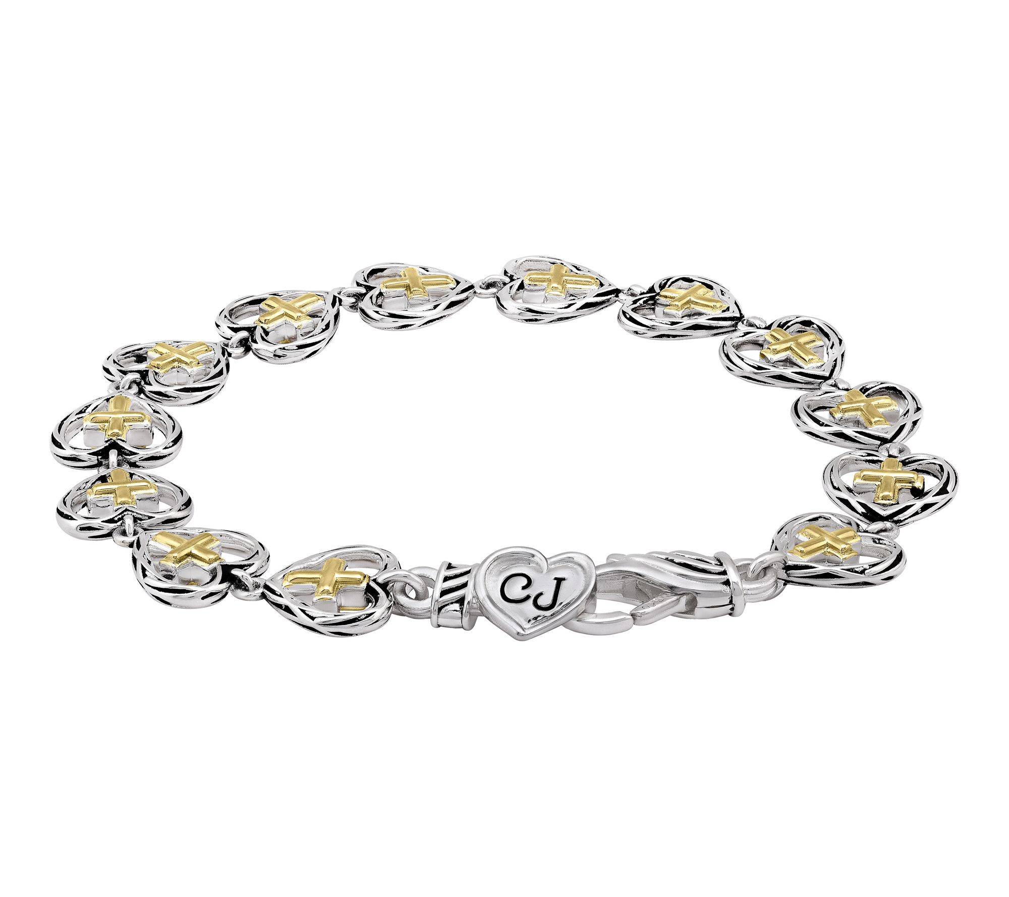 Christian James by Scott Grimes Heart Cross Bracelet, Sterling