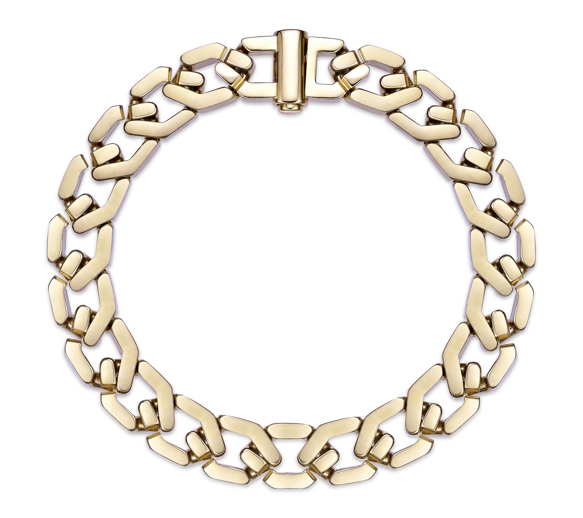 LYNX Men's Stainless Steel Hexagon Curb Link Bracelet