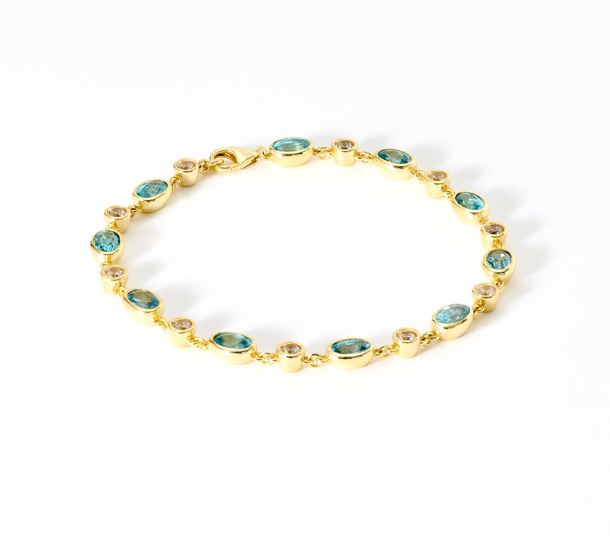 Affinity Gems Oval Station Bracelet, Sterling Silver