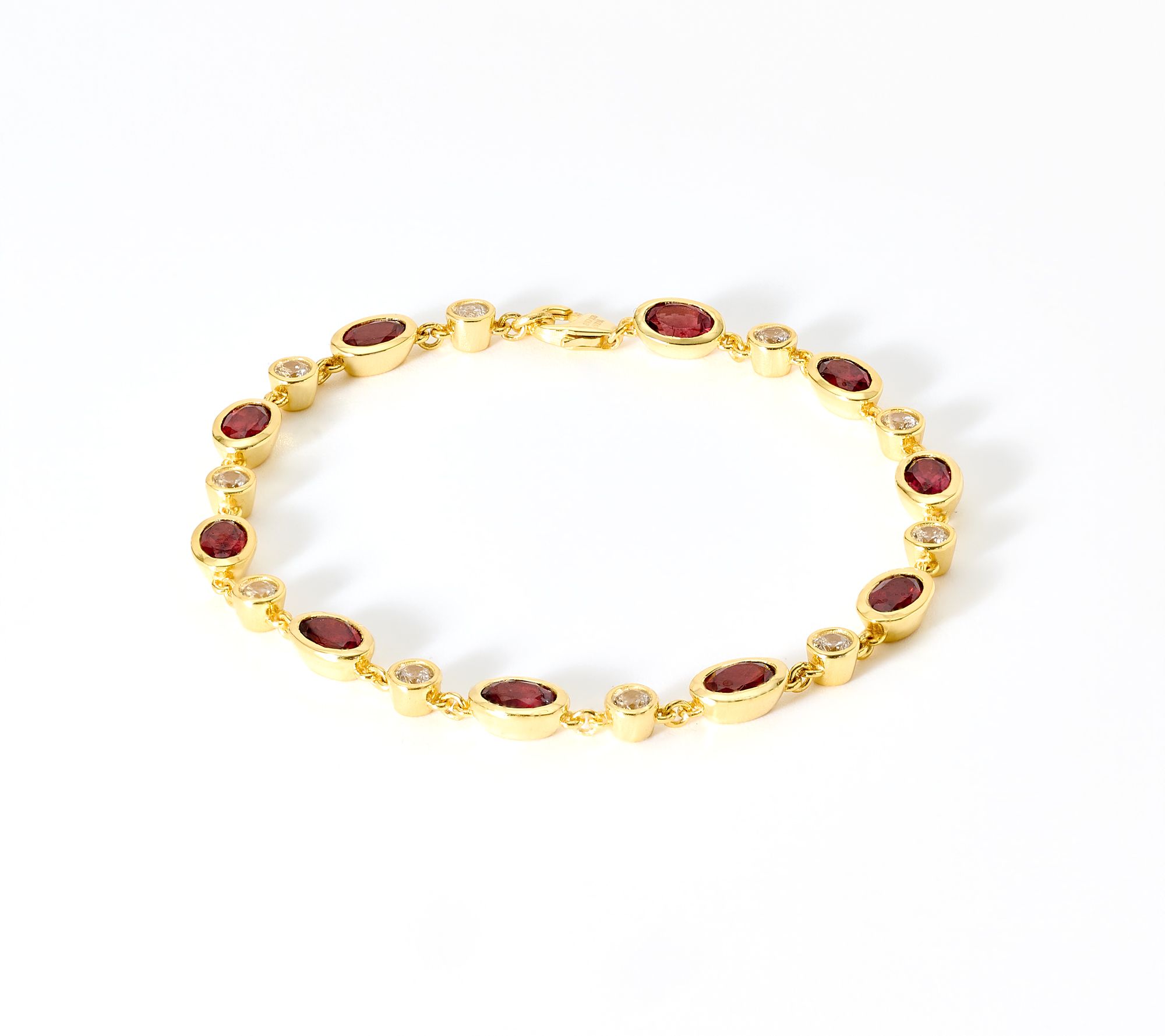 Affinity Gems Oval Station Bracelet, Sterling Silver