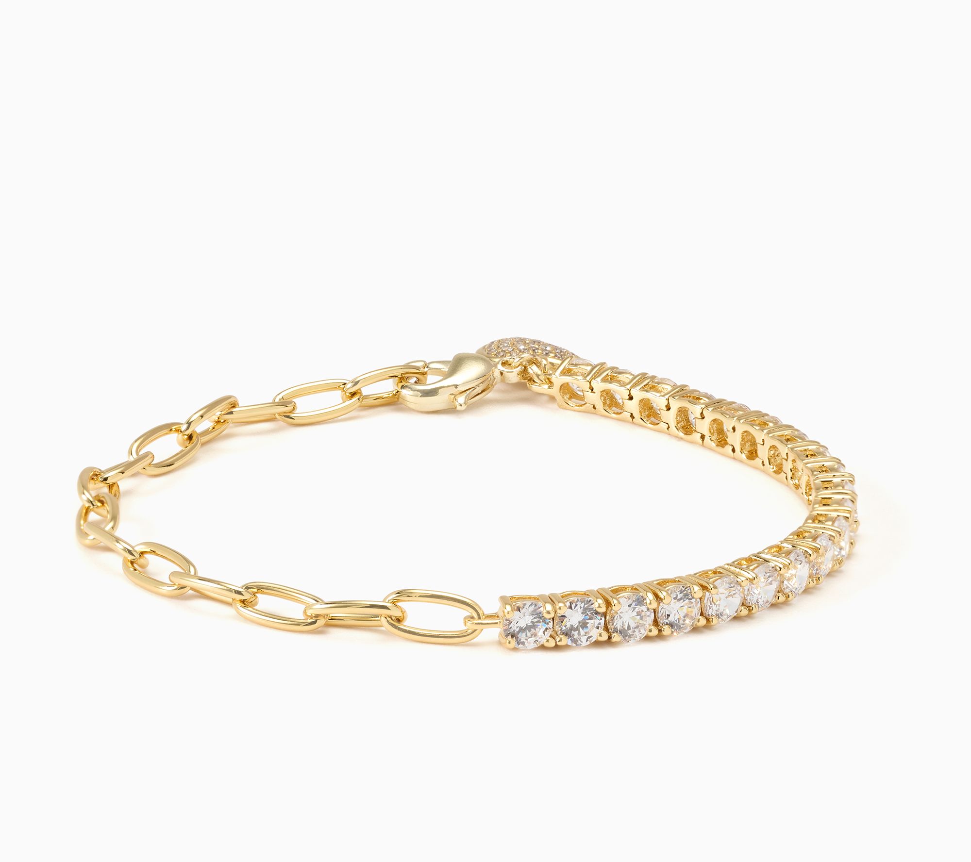 Diamonique x Kathy Levine Soft Touch Heart Charm Bronze Bracelet