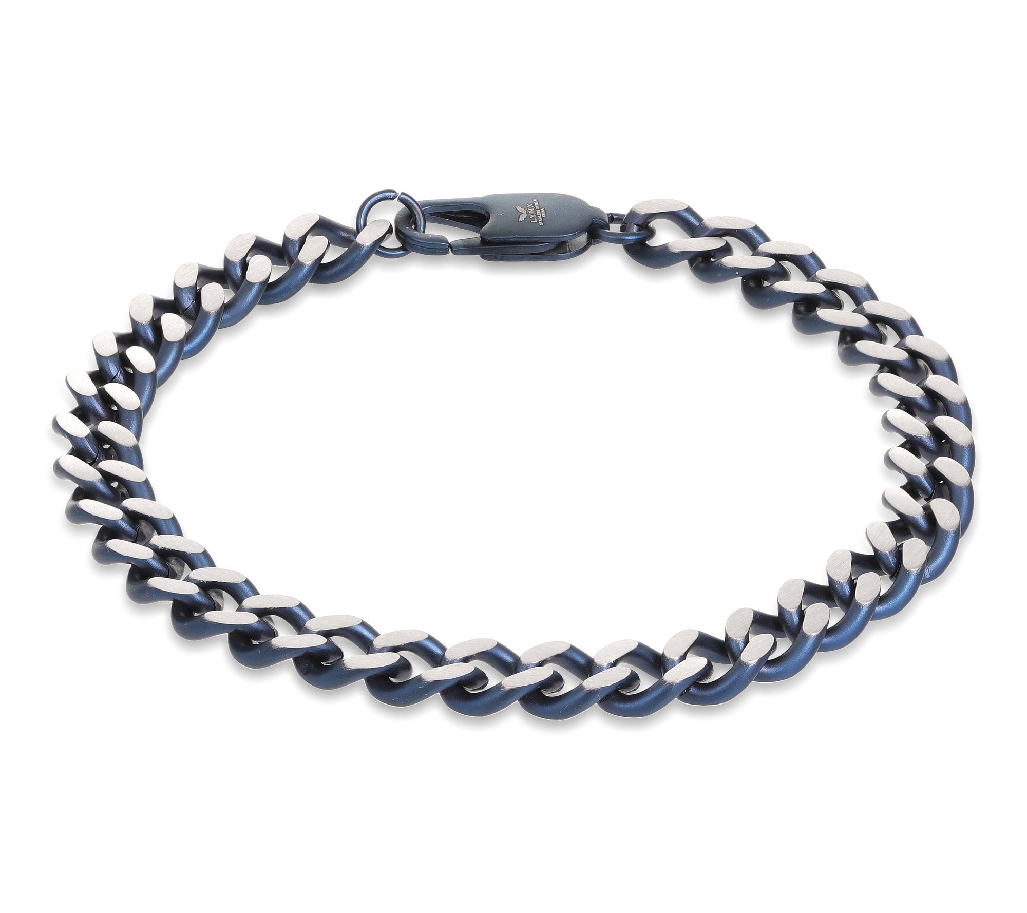 LYNX Men's Stainless Steel Two-Tone Gray IP Link Bracelet
