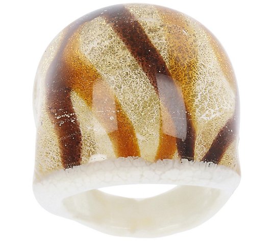 Murano Glass Domed Swirl Ring