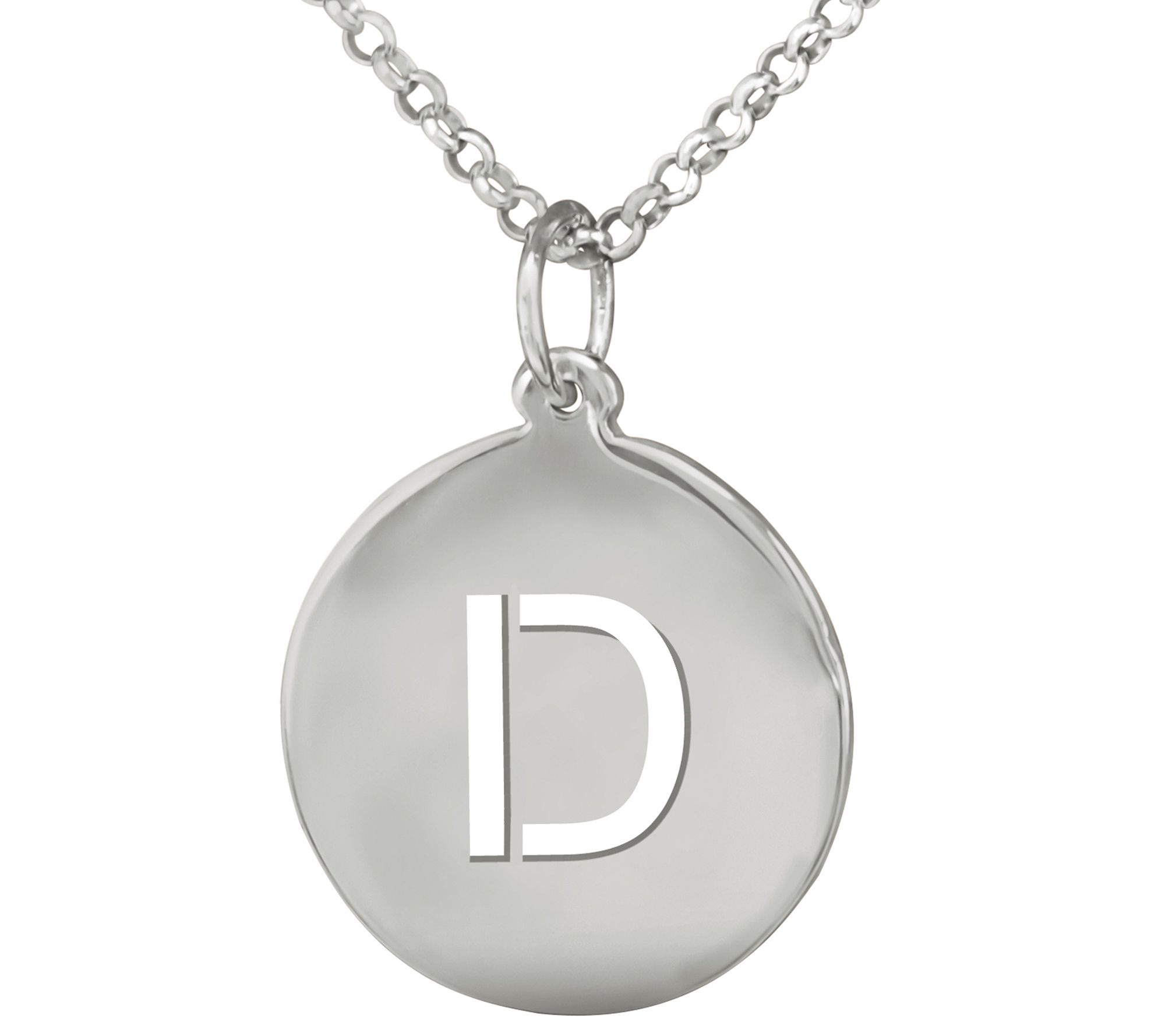 Sterling Personalized Initial Pendant w/ Chain