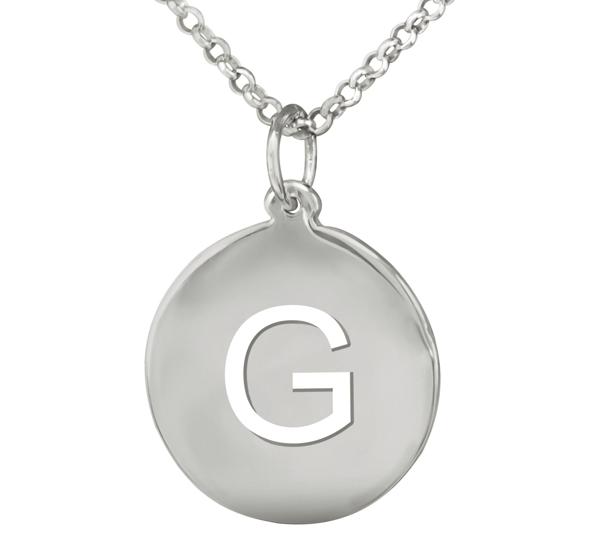 Sterling Personalized Initial Pendant w/ Chain