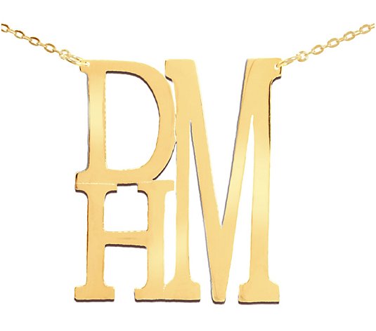 14K Gold-Plated Sterling Personalized Stacked Initial Necklace