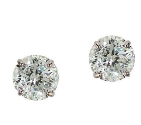 Diamonique 1.50 ct tw 100-Facet Stud Earrings,1 4K Gold