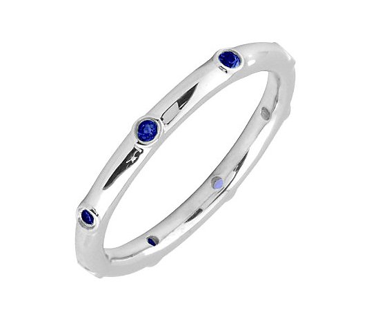 Simply Stacks Sterling Sapphire Multi-stone Stackable Ring