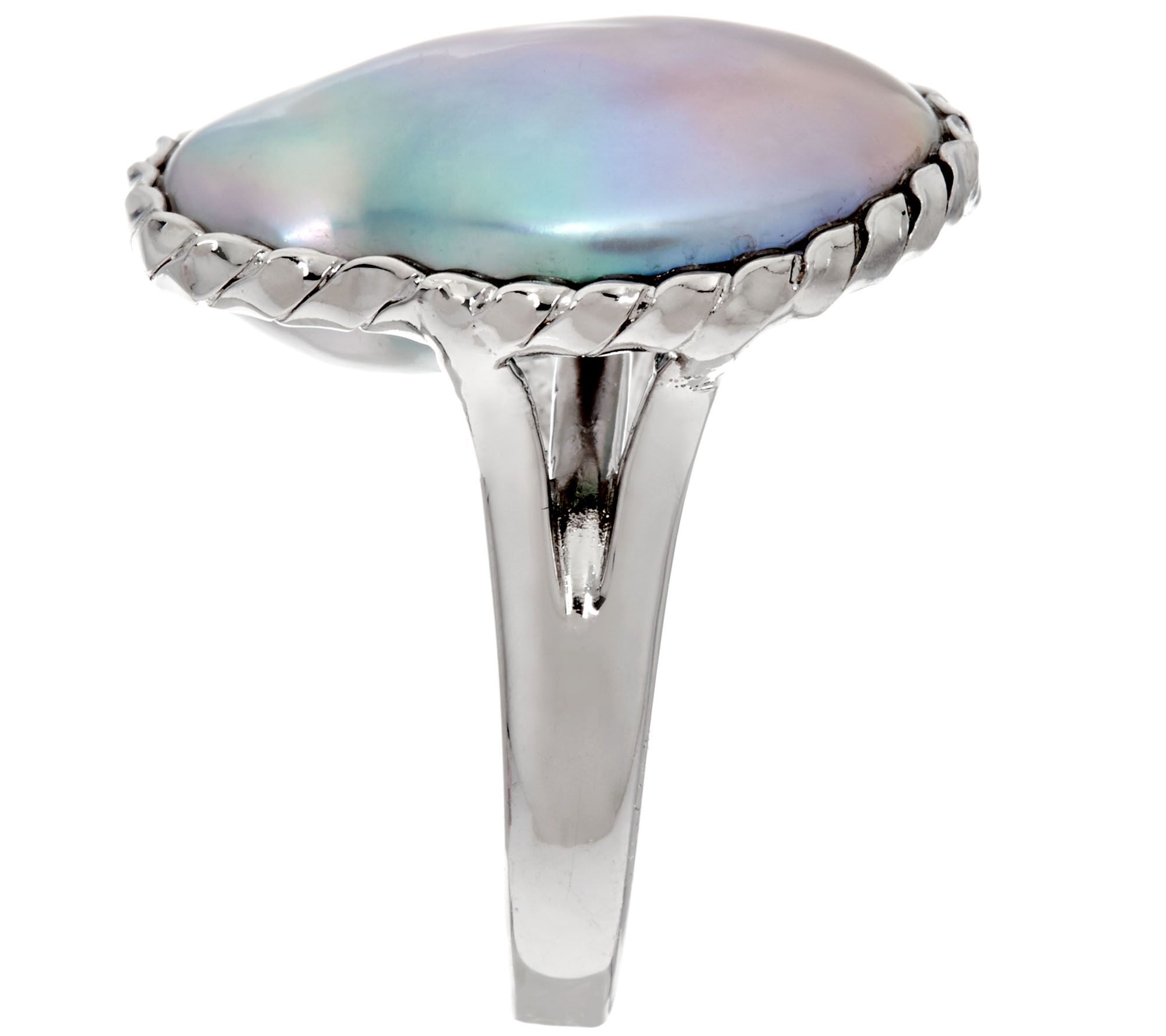 Honora 16.0mm Flat Baroque Cultured Pearl Sterling Ring - QVC.com
