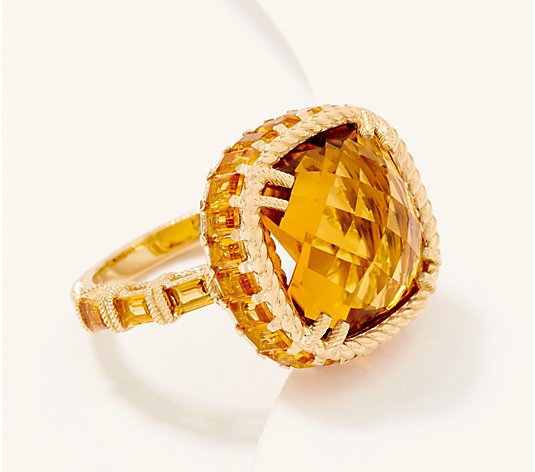 Judith Ripka 14K Gold Gemstone Ring, 10.85-10.95cttw - QVC.com