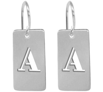 Sterling Silver Initial Tag Earrings
