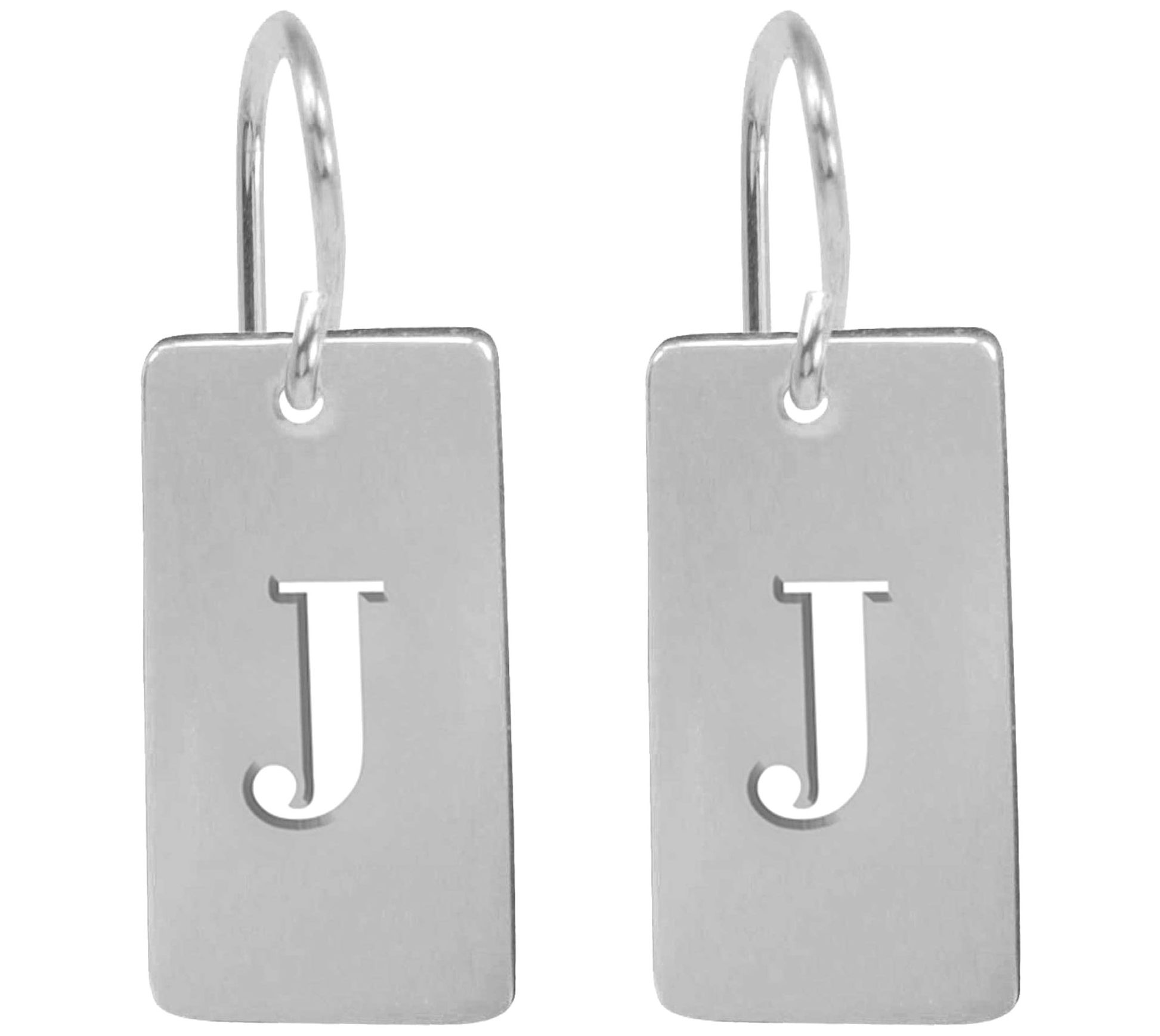 Sterling Silver Initial Tag Earrings