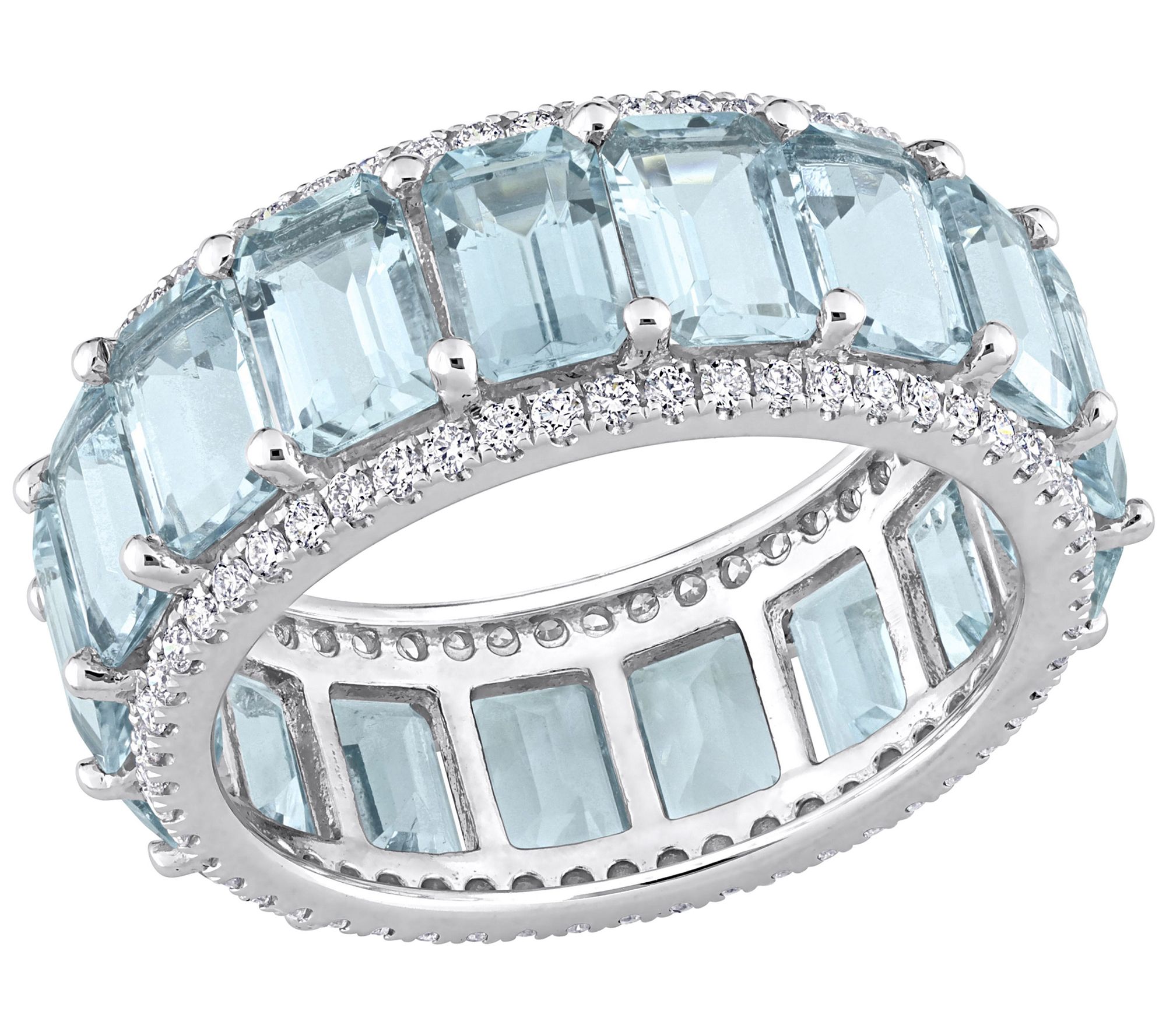Bellini 9.35 cttw Aquamarine & 0.60 cttw Diamond Ring, 14K
