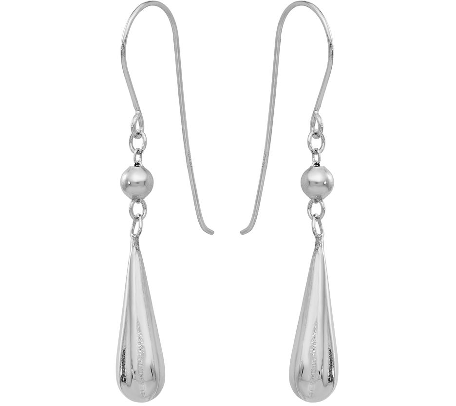 14k White Gold Teardrop Dangle Earrings 5849