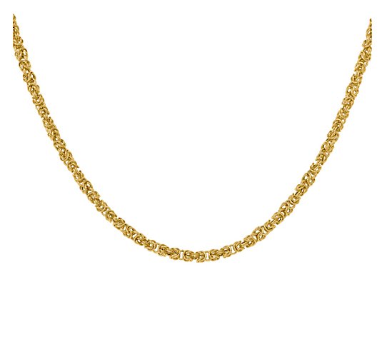 Italian Gold 18" Loose Byzantine Necklace, 14K