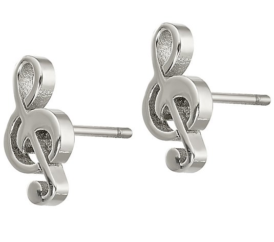 Steel by Design Treble Clef Stud Earrings