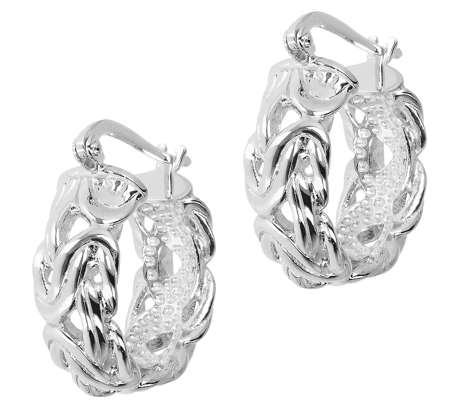 Veronese 18K Clad Byzantine 3/4" Hoop Earrings